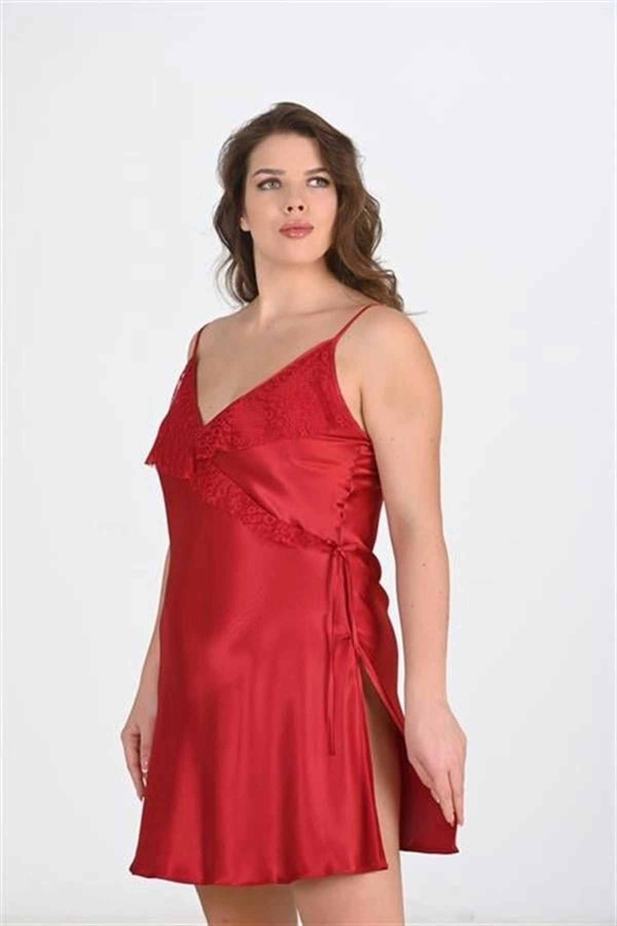 Büyük Gecelik Tek Parça Konforlu Model Bordo Renk