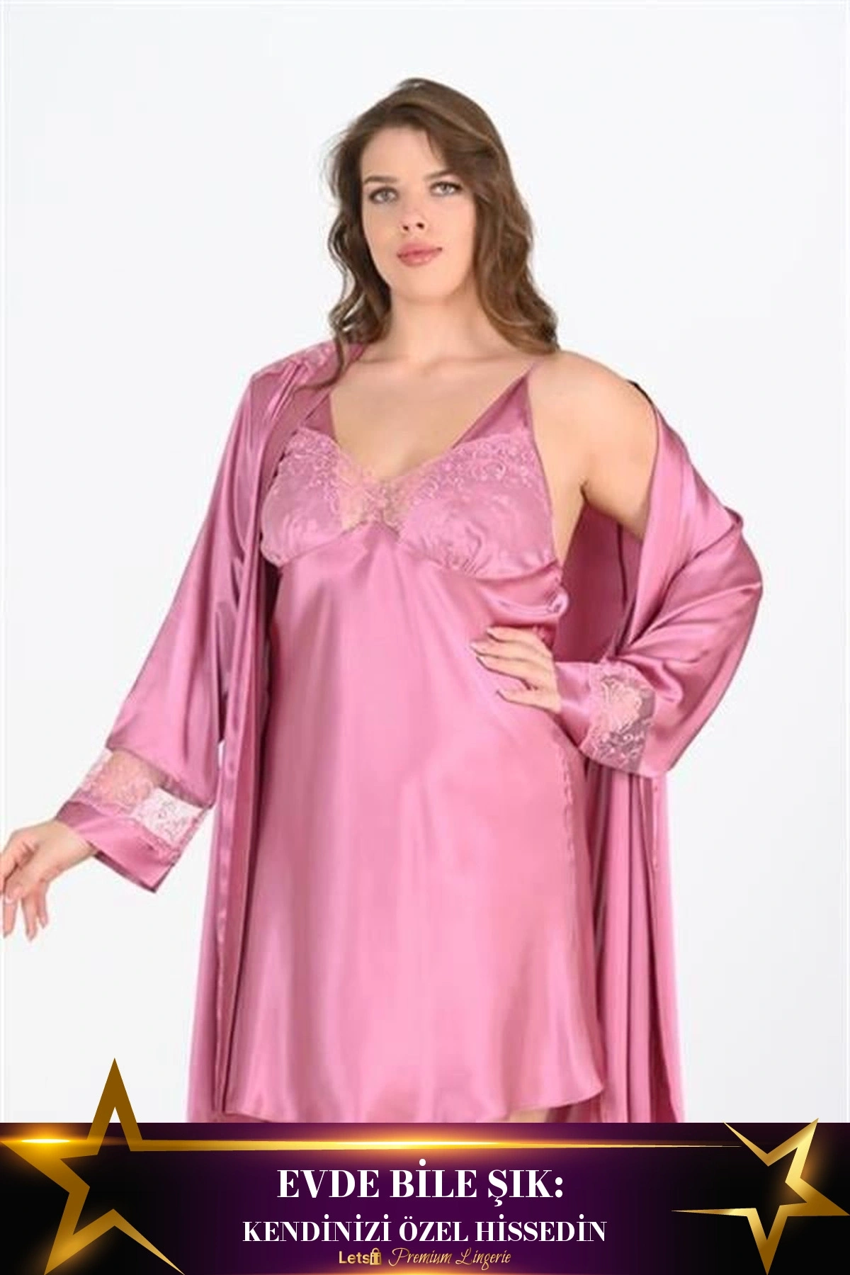 Büyük Parça Sabahlık Takımı Ekru Renk