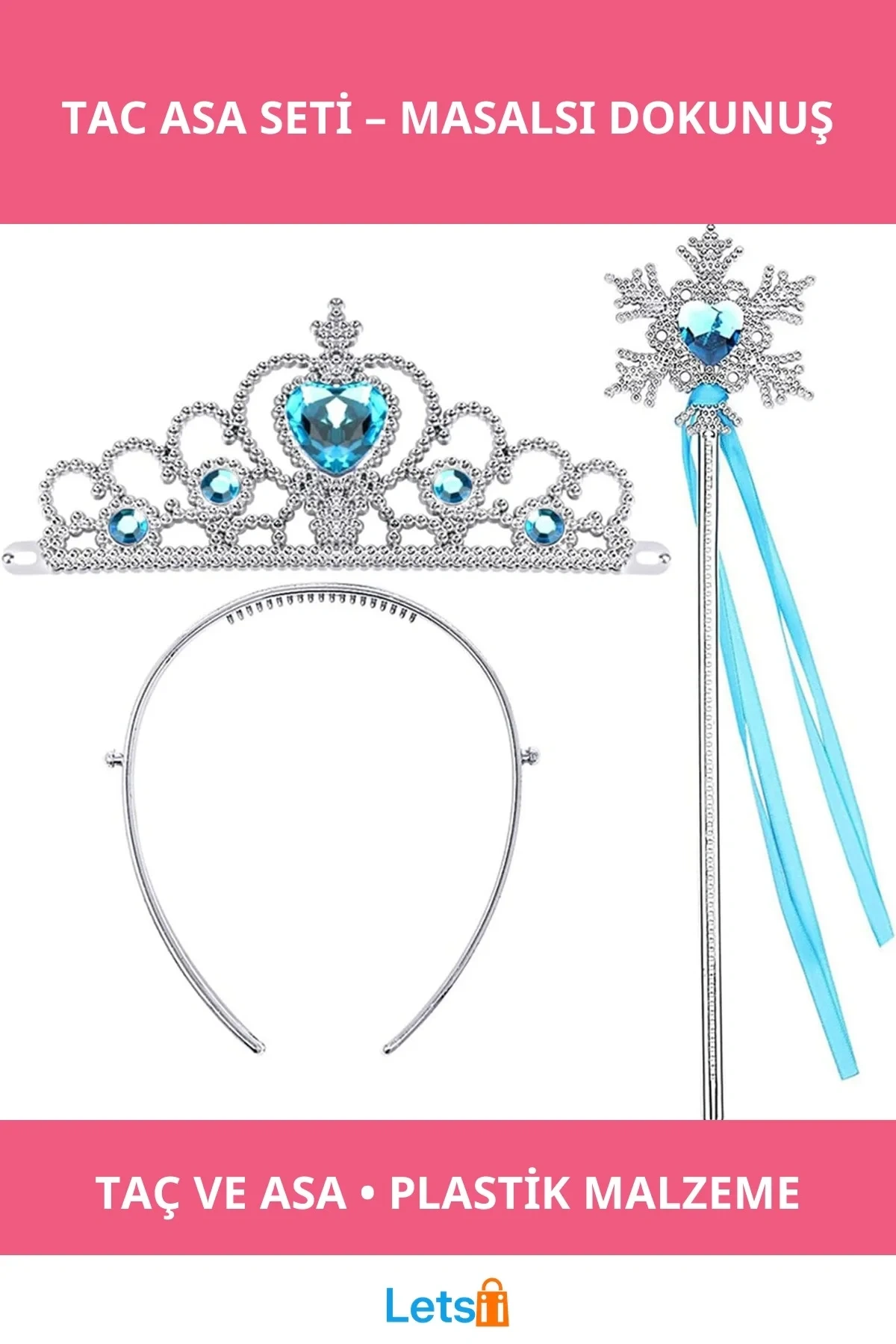 Büyülü Mavi Taç ve Asa Seti Karlar Ülkesi Temalı