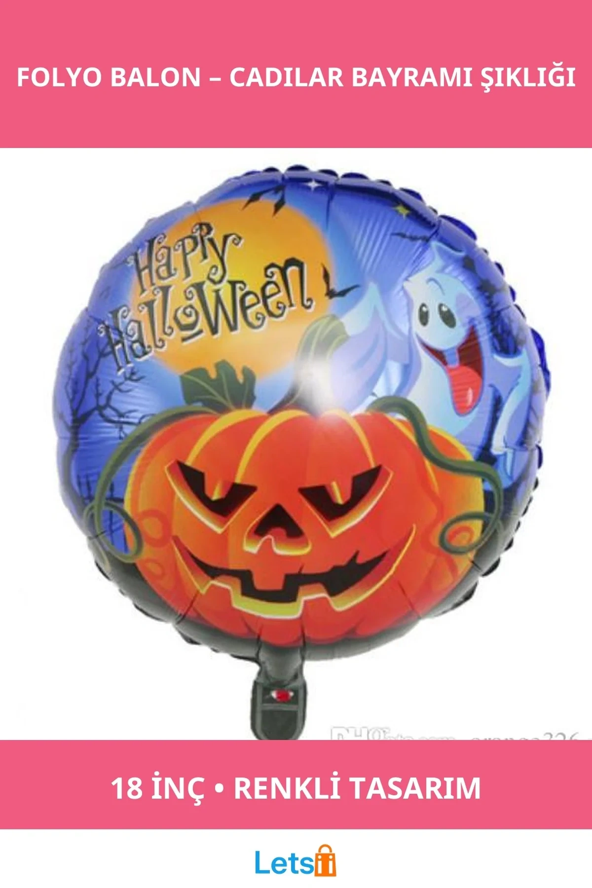 Cadılar Bayramı Temalı Renkli 18 İnç Folyo Balon