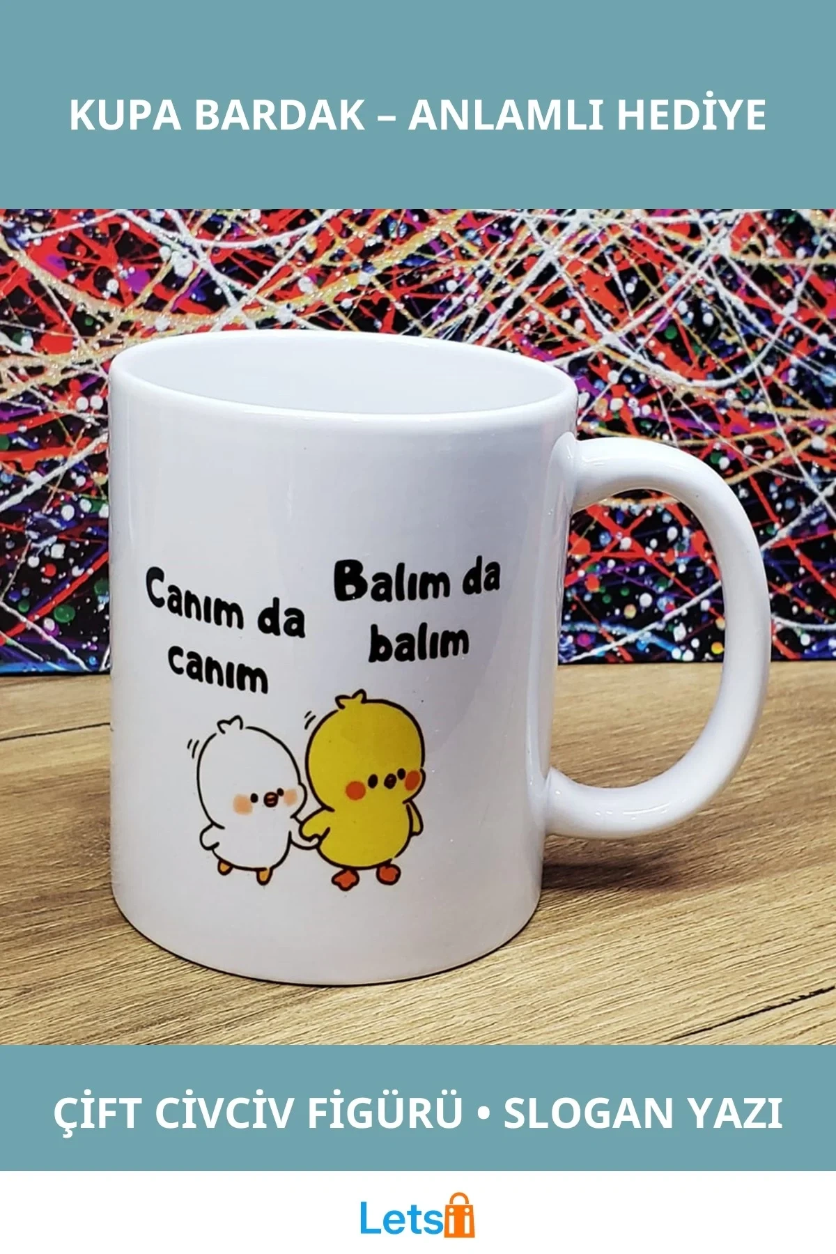 Canım Da Canım Balım Da Balım Taşlı Porselen Kupa Bardak