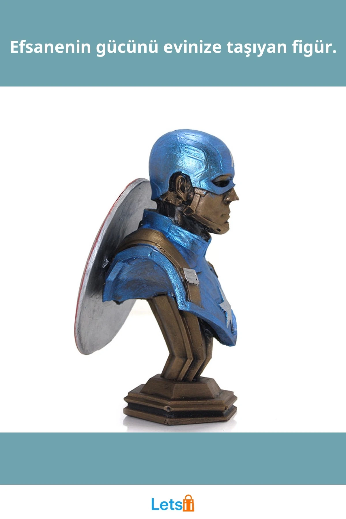 Captain America Detaylı Figür Büst 17x10 cm Marvel