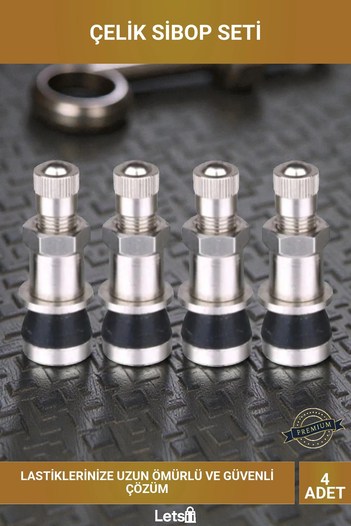 Çelik Sibop Seti Otomobil Motosiklet Bisiklet Lastiği İçin 4lü Metal Sibop