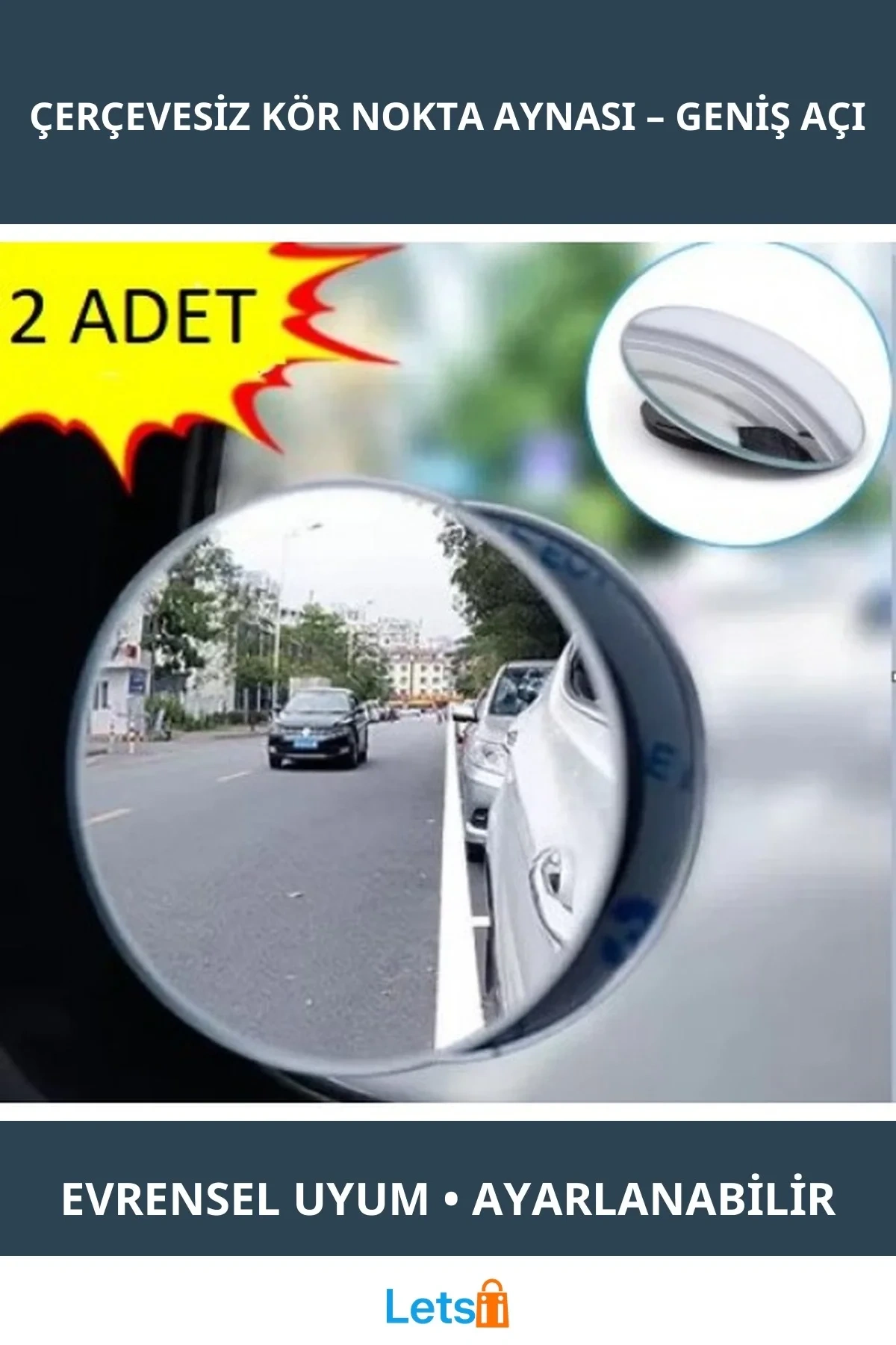 Çerçevesiz Ayarlanabilir Modern Kör Nokta Aynası 2 Adet