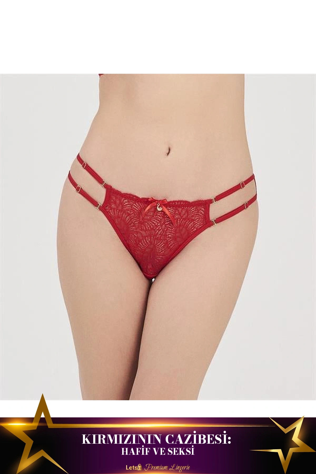 Çift İpli İnce Külot Kırmızı Renk