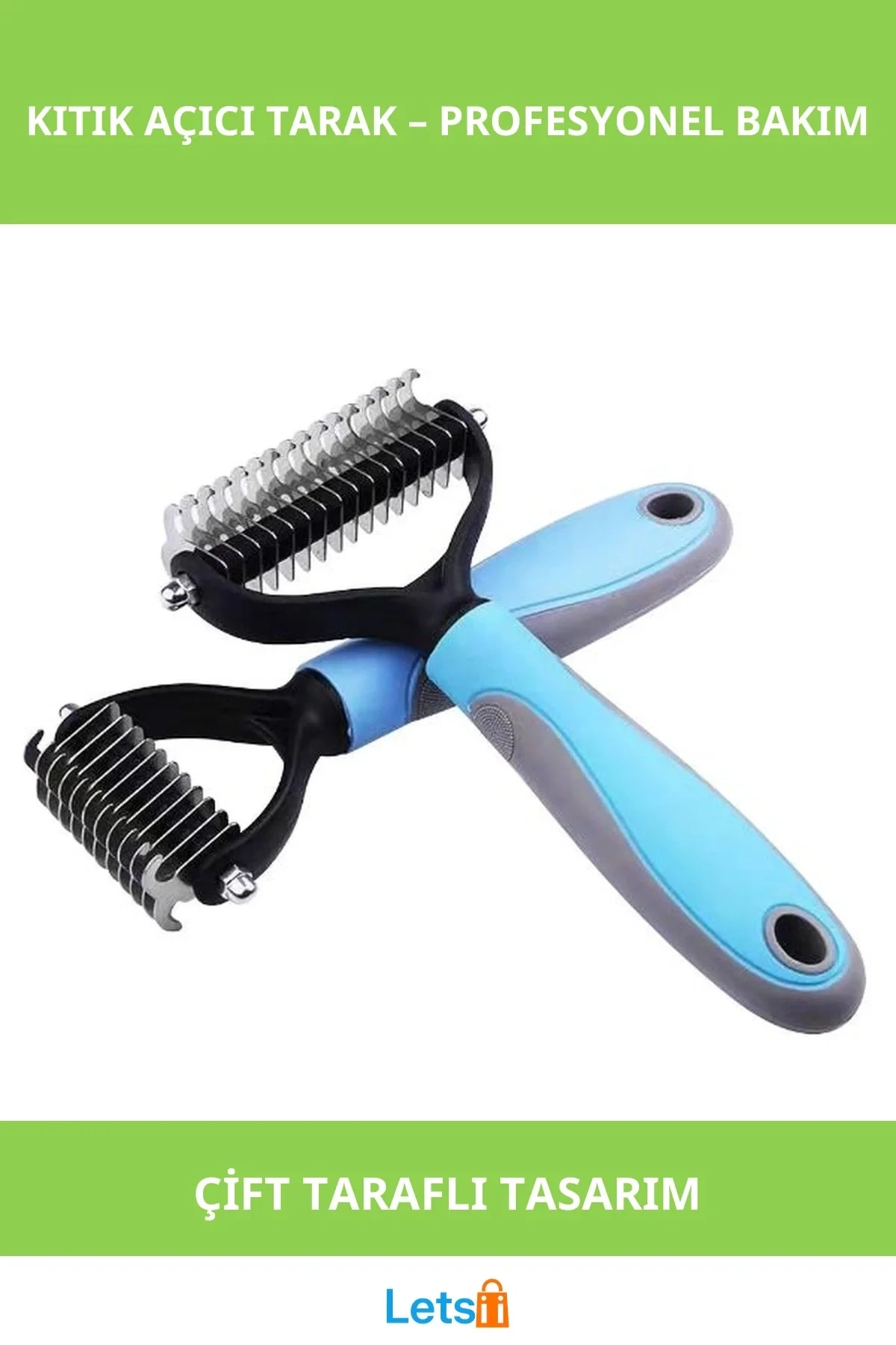 Çift Taraflı Kaymaz Evcil Hayvan Kıtık Açıcı Tarak