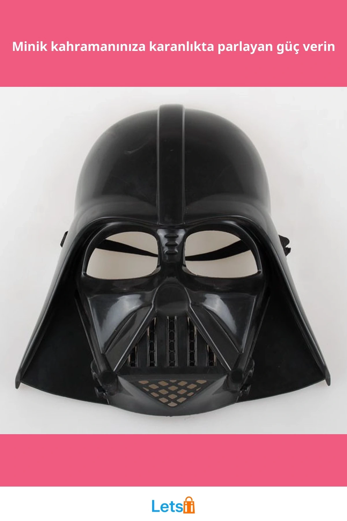 Çocuk Boy Darth Vader Maskesi ve Siyah Pelerin 90 cm