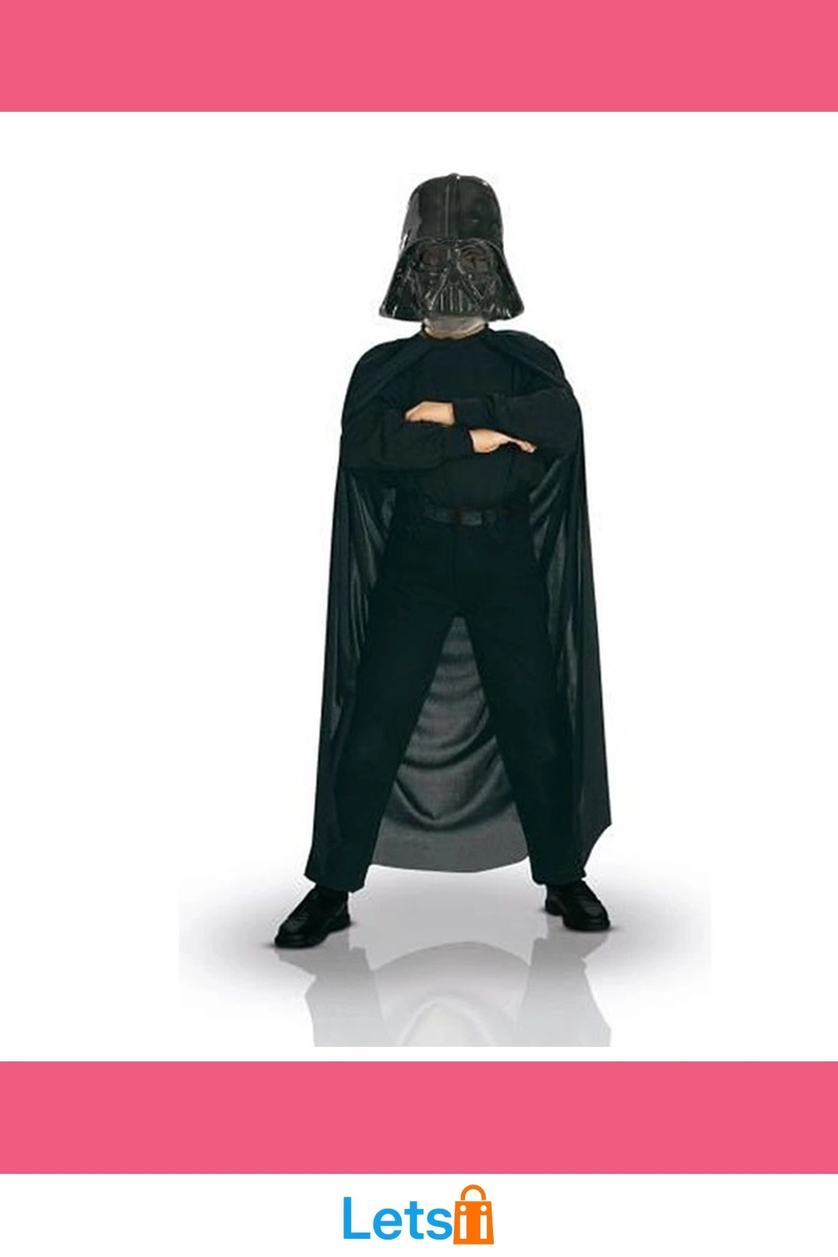 Çocuk Boy Darth Vader Maskesi ve Siyah Pelerin 90 cm