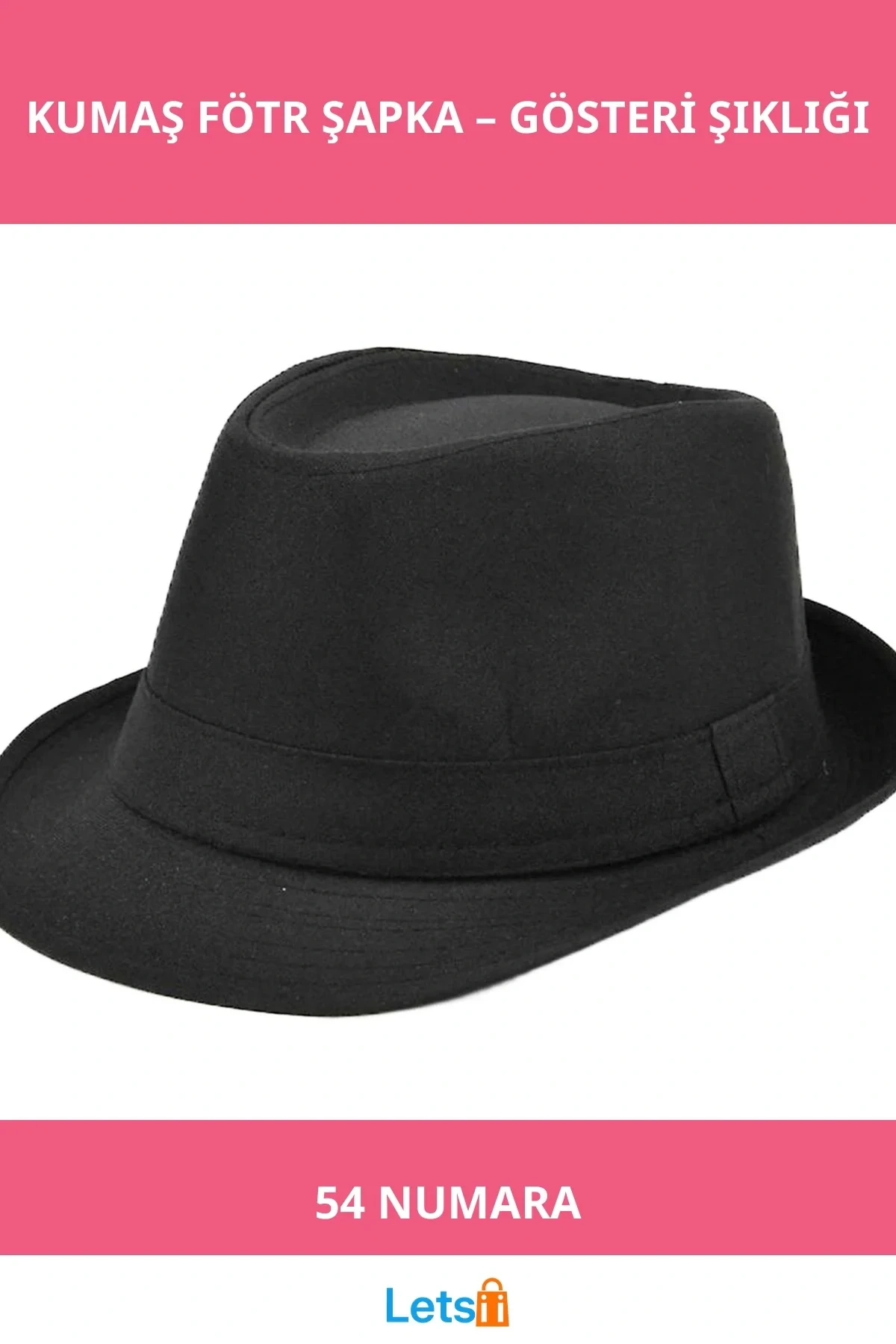 Çocuk Boy Siyah Kumaş Fötr Şapka Michael Jackson Tarzı 54 No