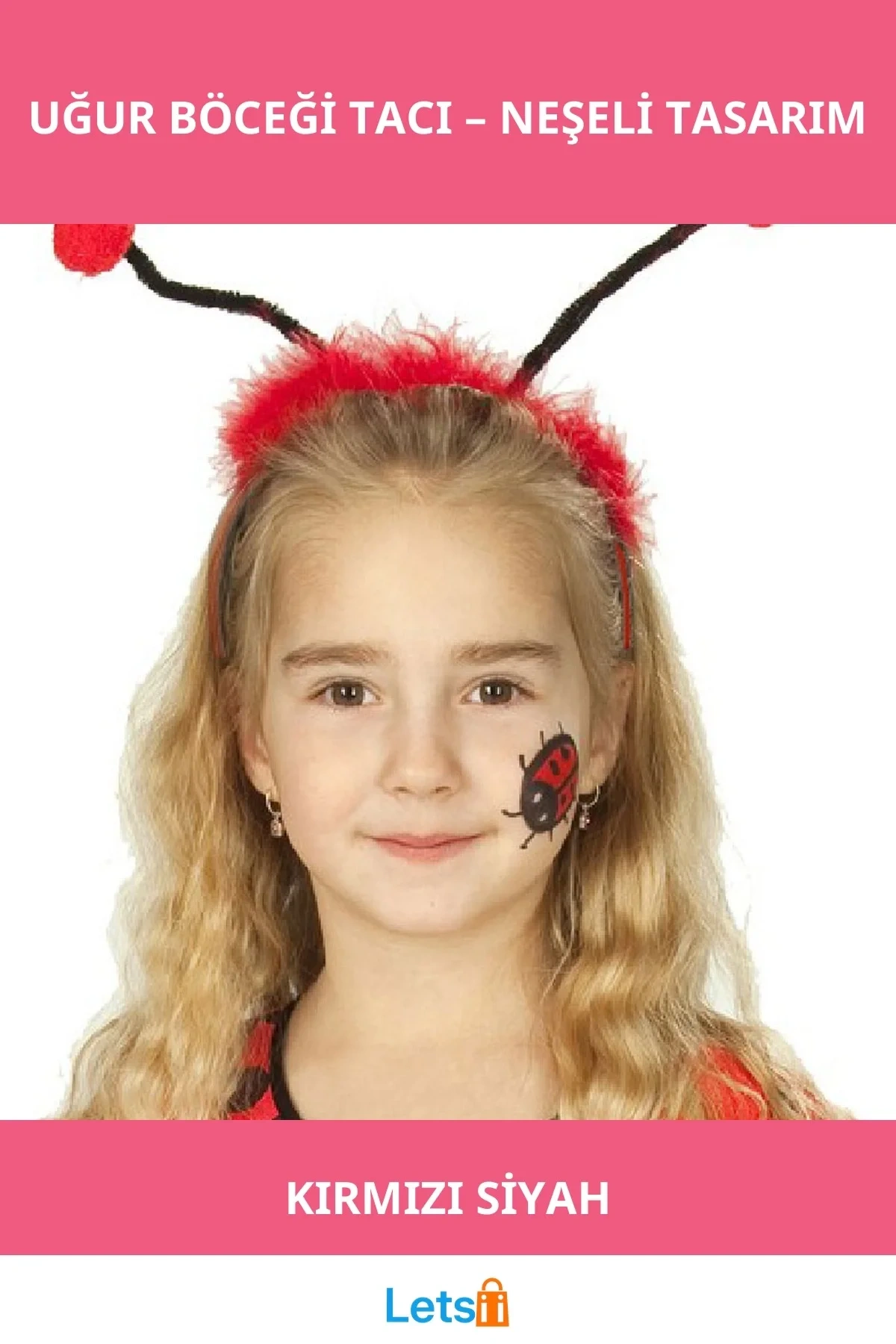 Çocuklar İçin Uğur Böceği Temalı Şık ve Eğlenceli Taç