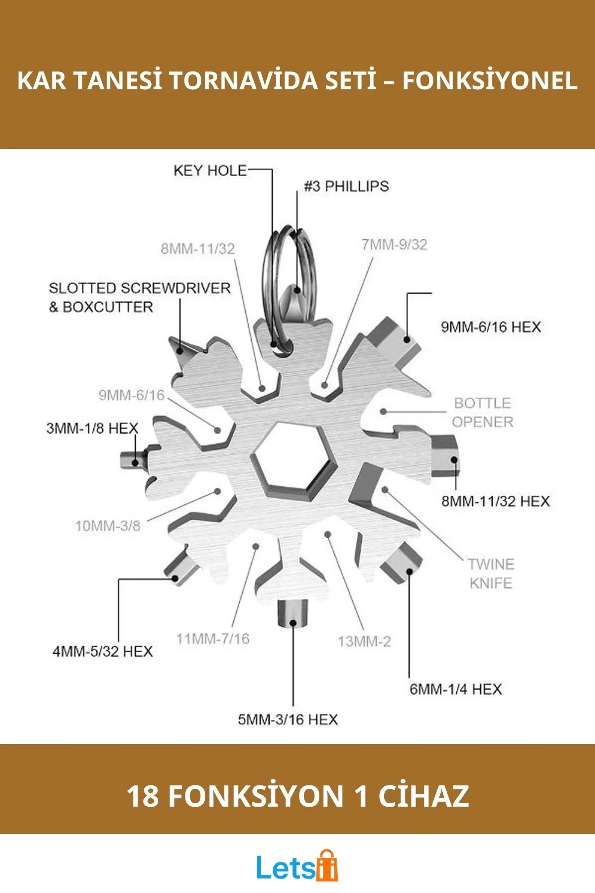 Çok Amaçlı 18 in 1 Kar Tanesi Tornavida