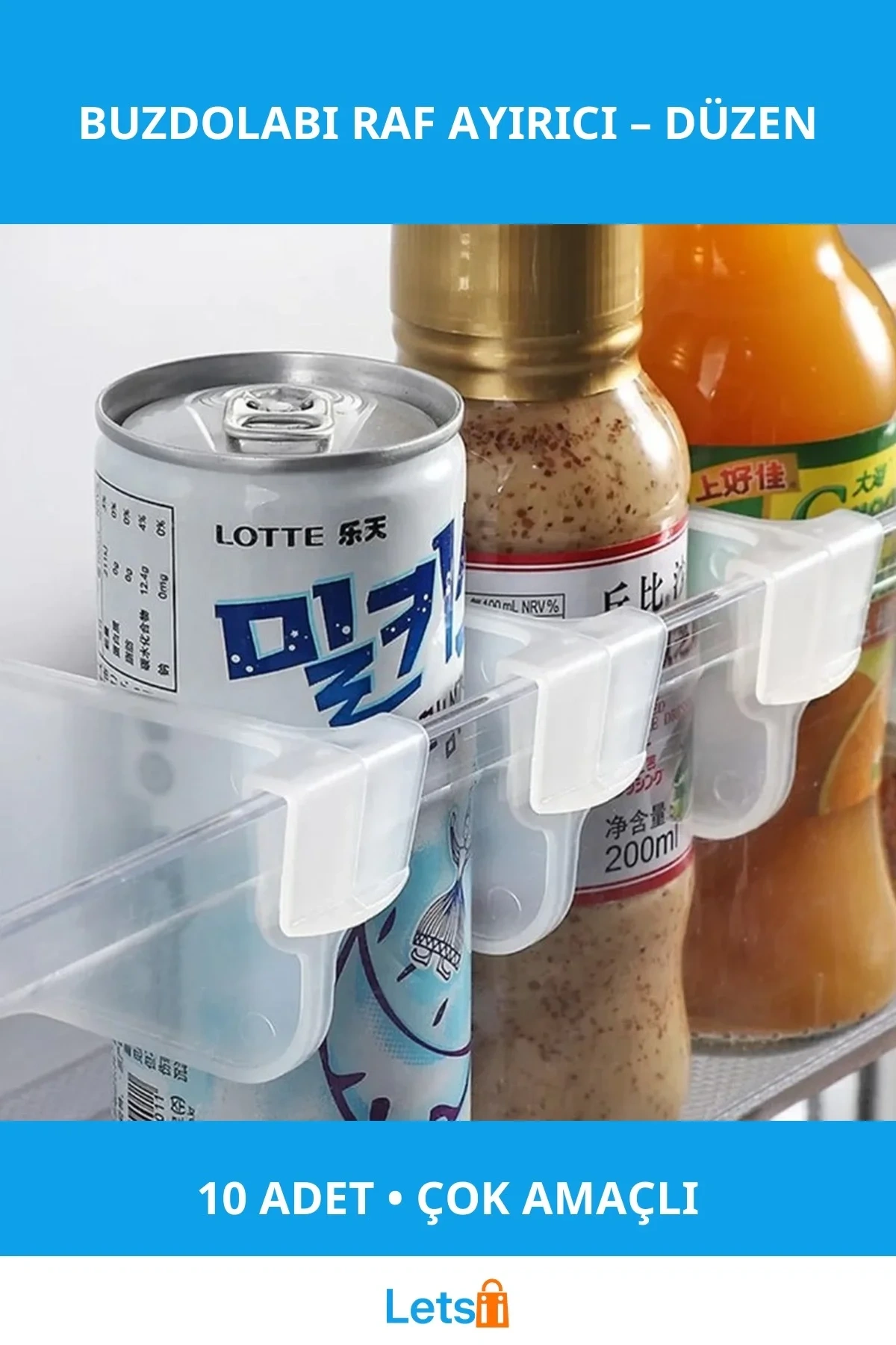 Çok Amaçlı Dayanıklı Buzdolabı Raf Ayırıcı 10 Adet