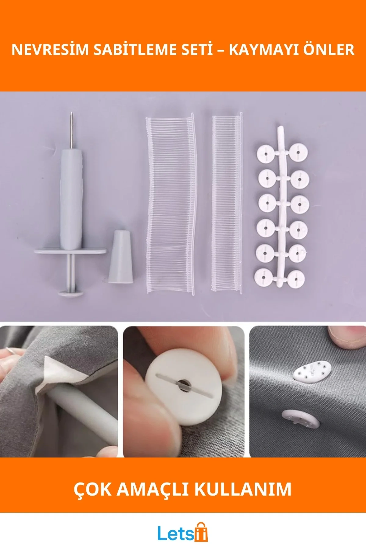 Çok Amaçlı Yorgan Sabitleme Seti 400 Parça Plastik Klips ile Rahat Uyku