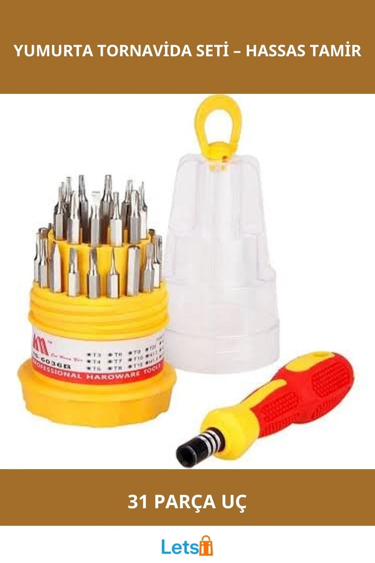 Çok Amaçlı Yumurta Tornavida Seti 31 Parça Hassas Cihazlar İçin