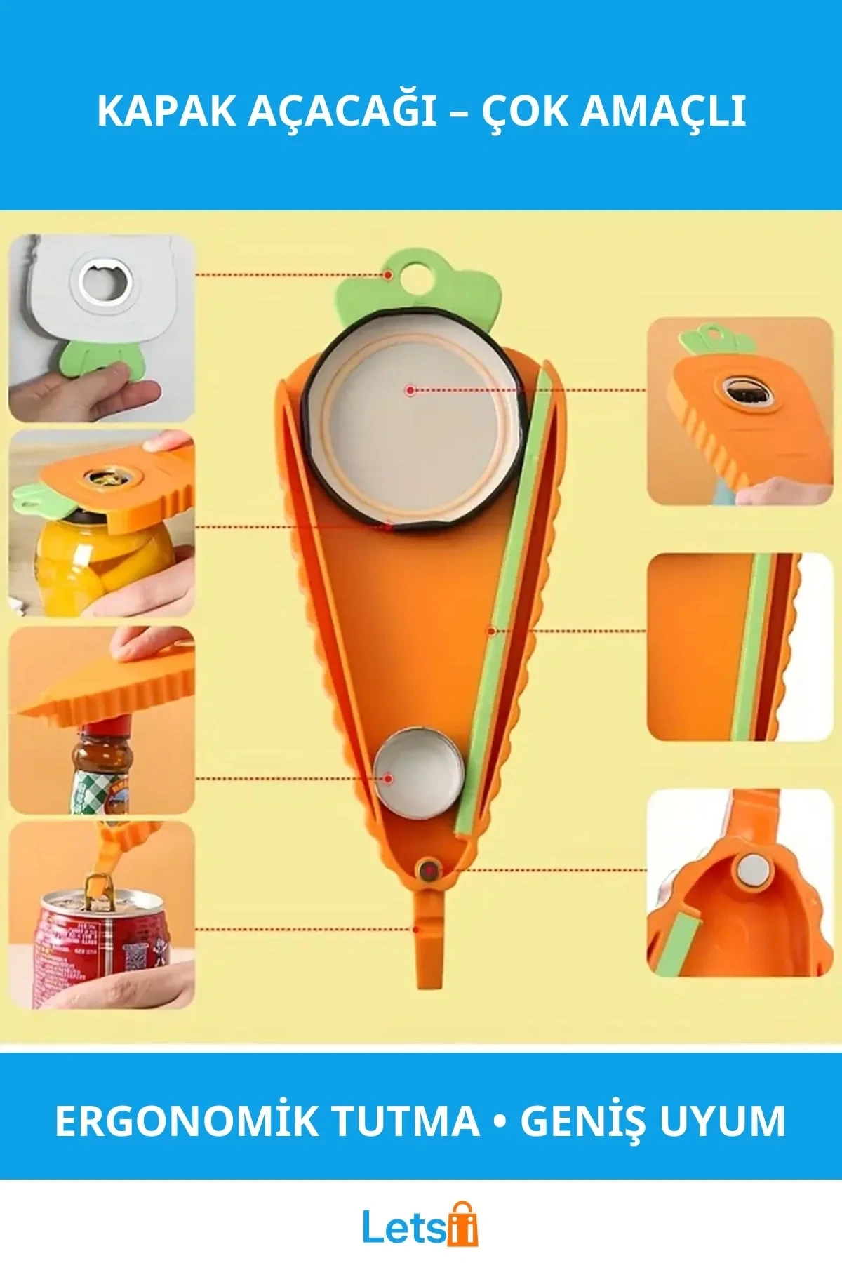 Çok Fonksiyonlu Ergonomik Kapak Açacağı