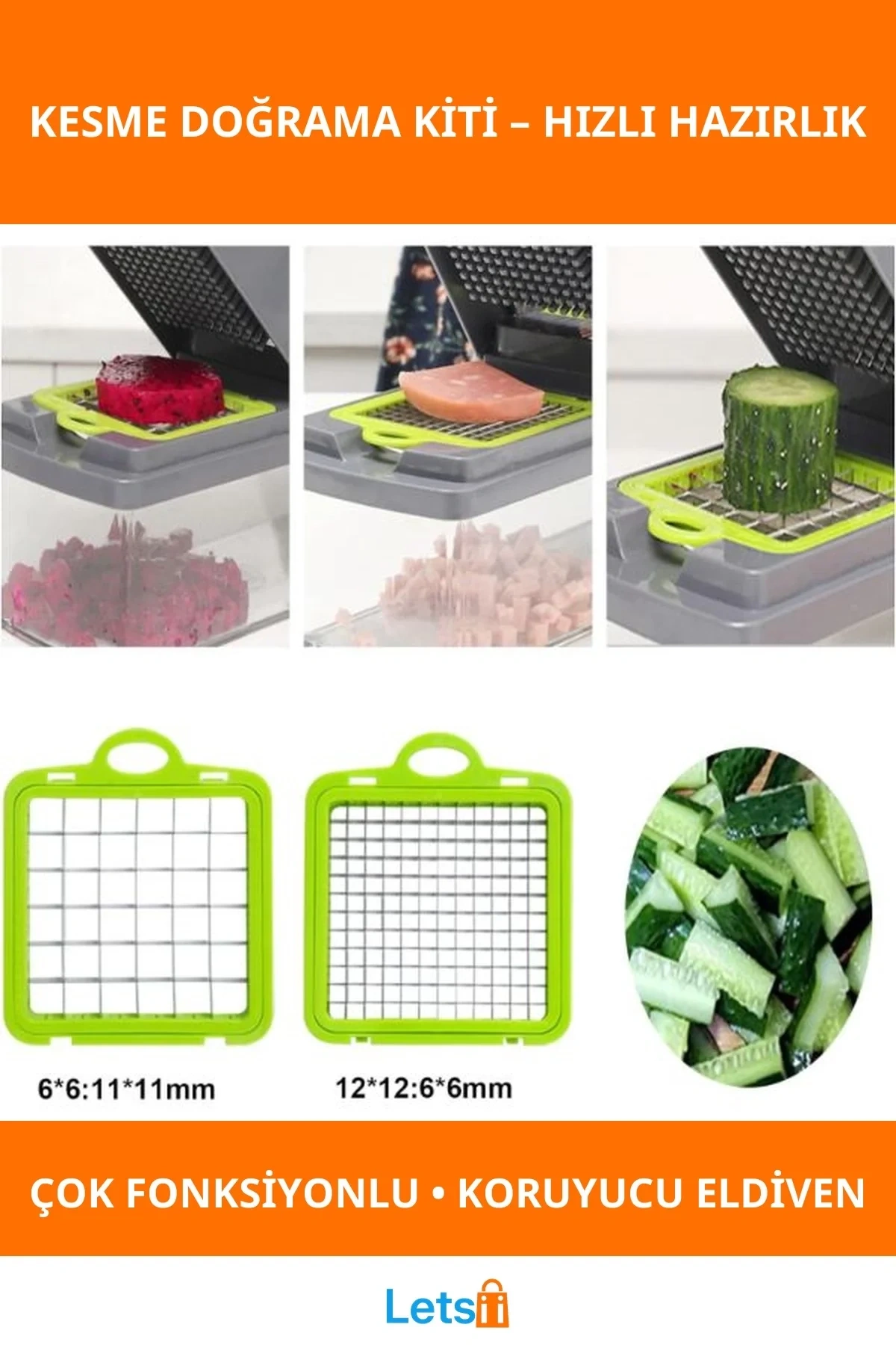 Çok Fonksiyonlu Kesme Doğrama Kiti Hızlı ve Güvenli Mutfak Aracı