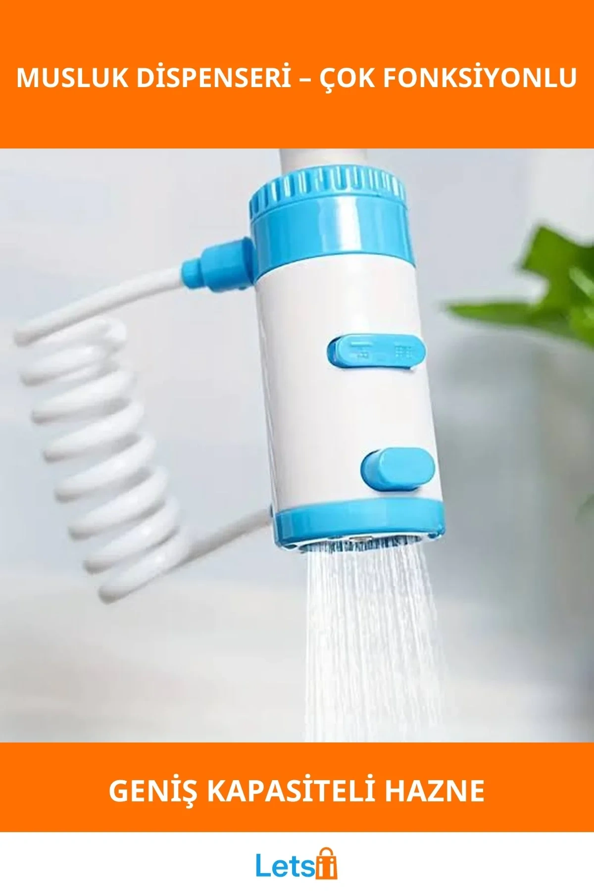 Çok Fonksiyonlu Mutfak Musluk Uzatıcı ve Sabun Dispenseri Beyaz Mavi