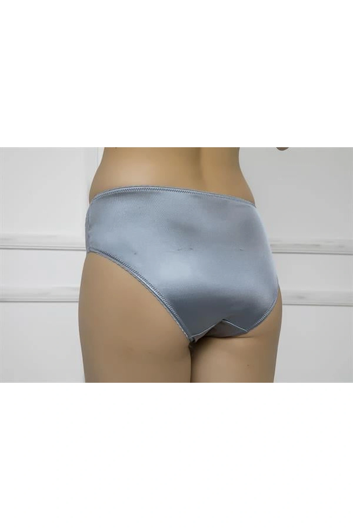 Dantel Detaylı Kadın Slip Külot Gri Renk