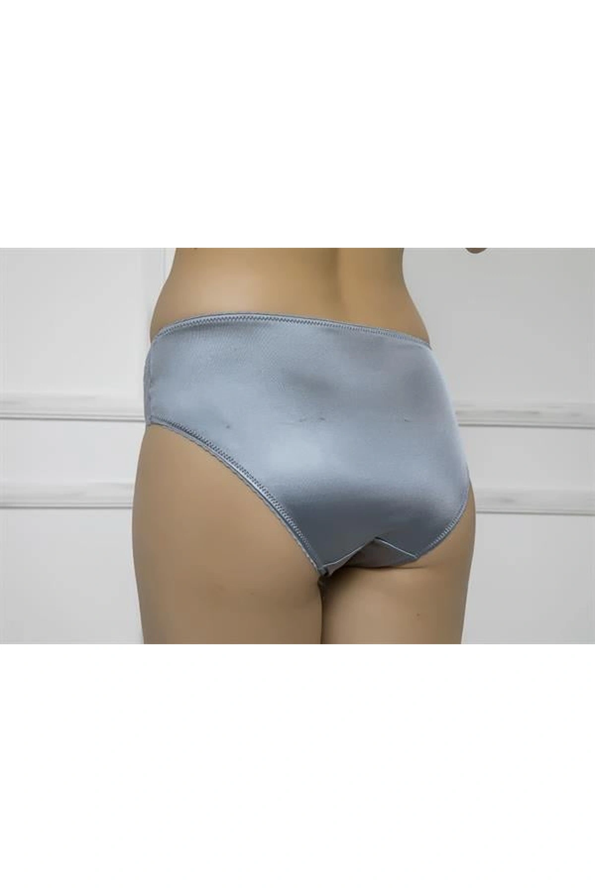 Dantel Detaylı Kadın Slip Külot Gri Renk