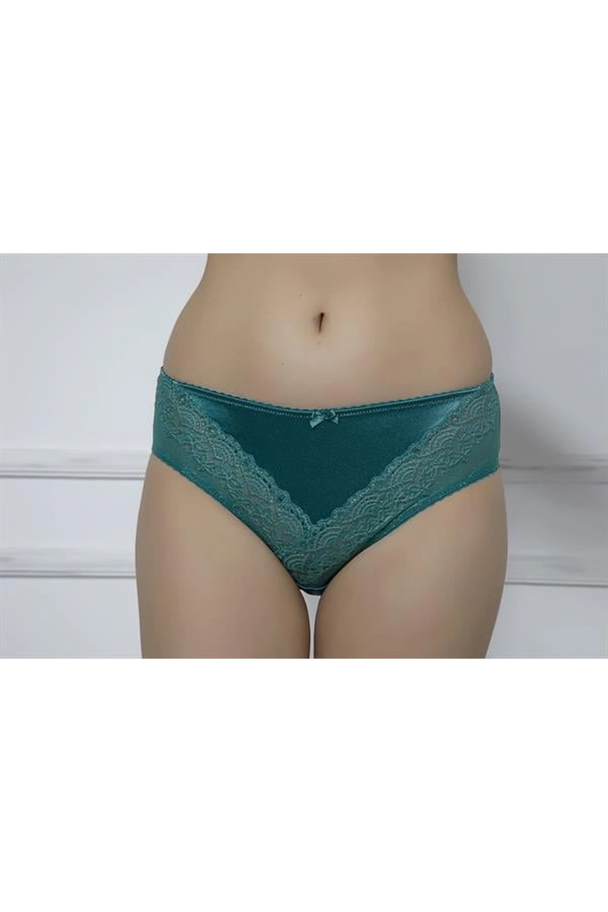 Dantel Detaylı Kadın Slip Külot Yeşil Renk