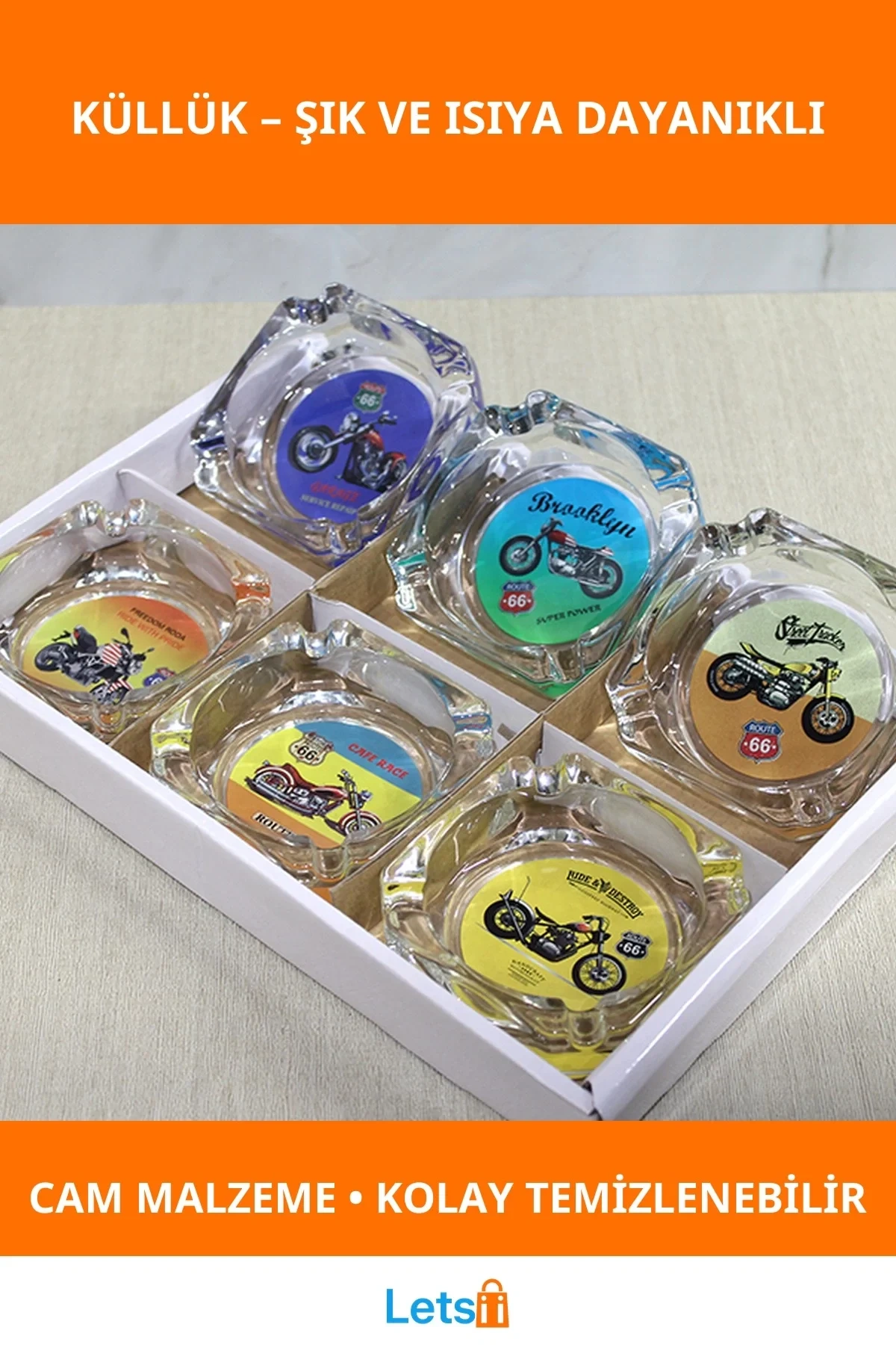 Dayanıklı Isıya Dayanıklı Şık Cam Küllük 1 Adet