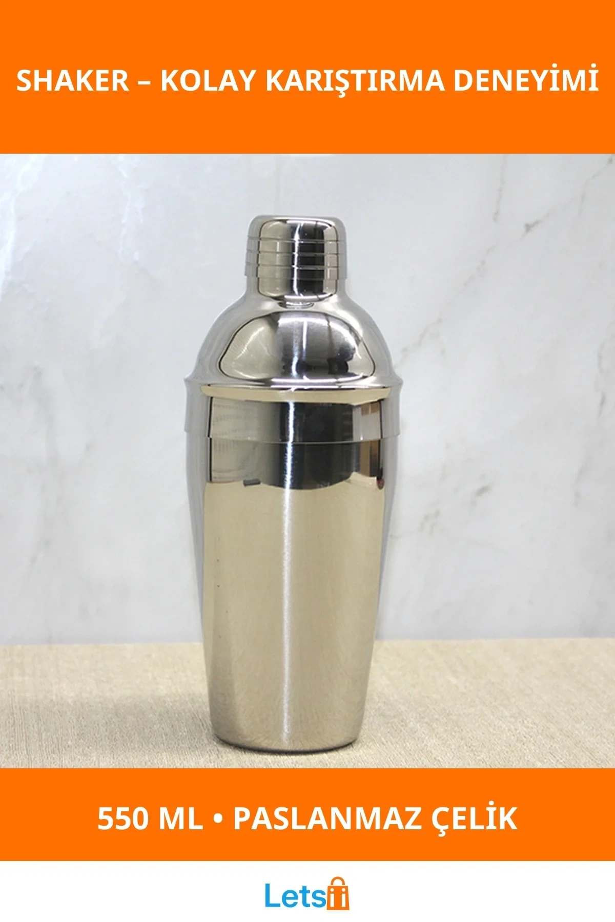 Dayanıklı Paslanmaz Çelik Sızdırmaz 550 ml Şaker