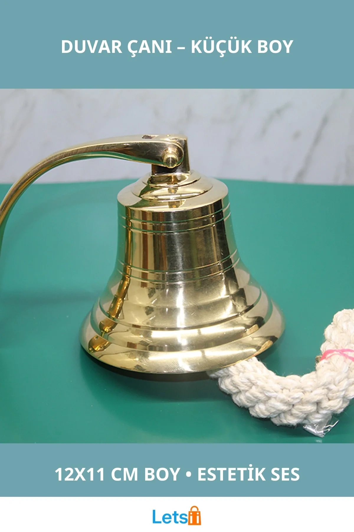 Dayanıklı Pirinç Duvara Asmalı Çan Küçük Boy