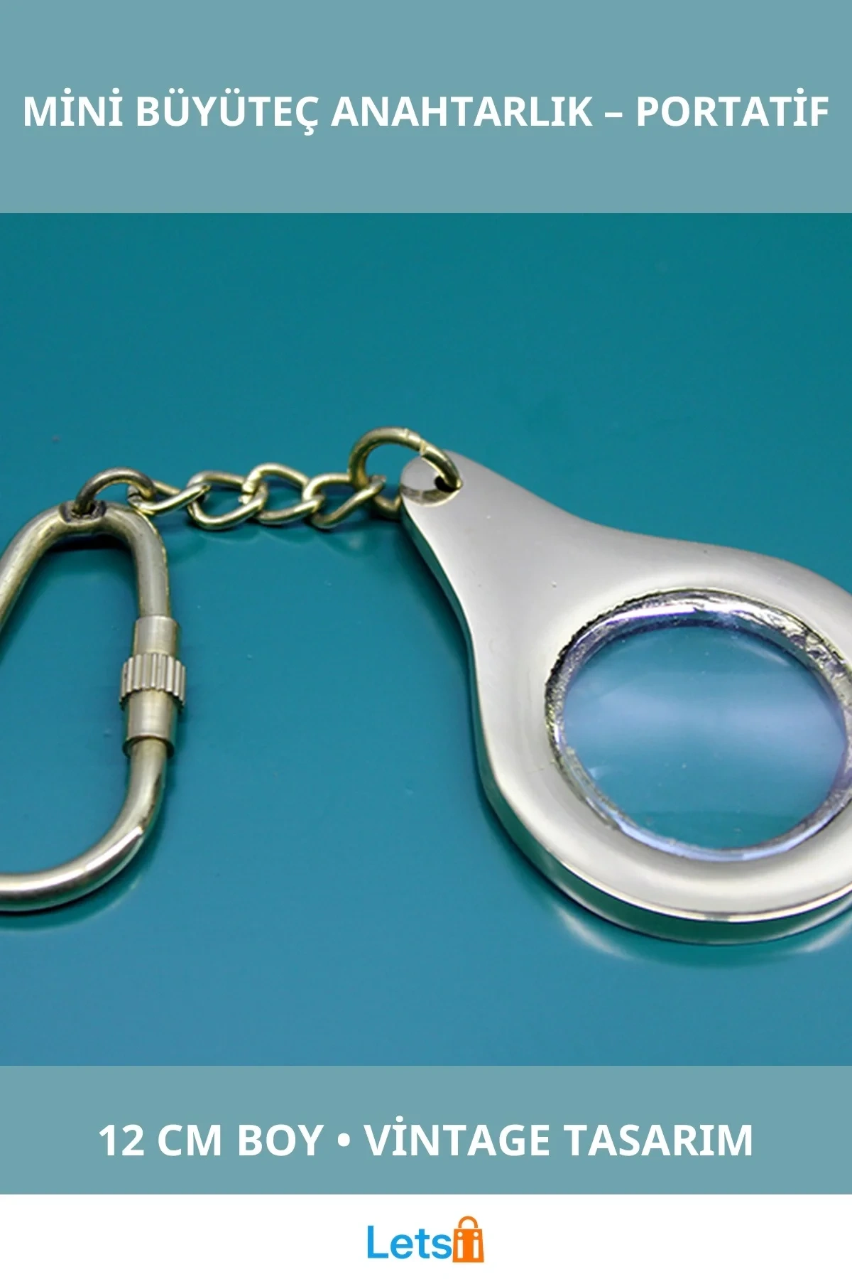 Dayanıklı Pirinç Mini Büyüteç Anahtarlık 12 cm