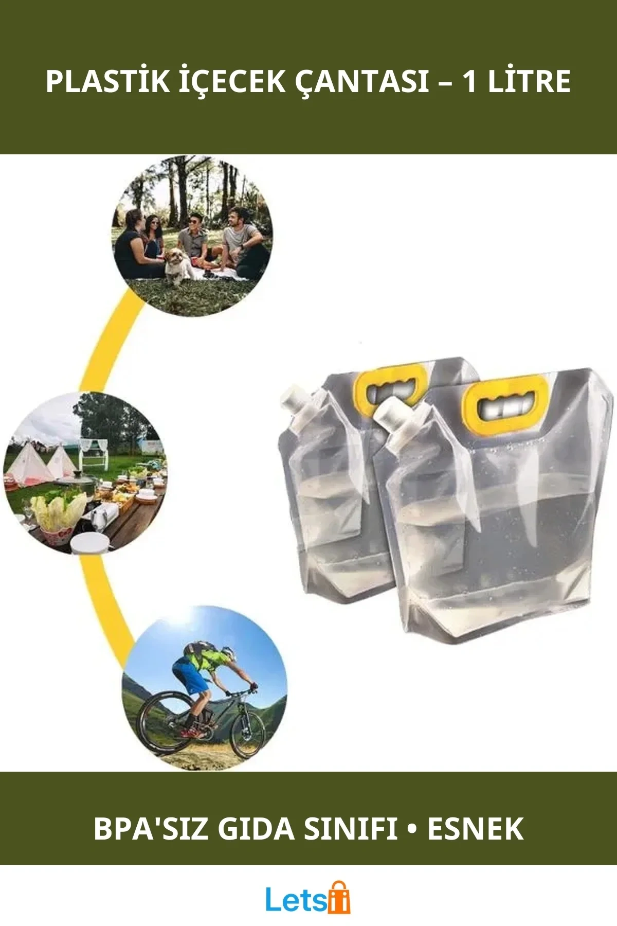 Dayanıklı Plastik İçecek Çantası 1 Litre Buz Torbası