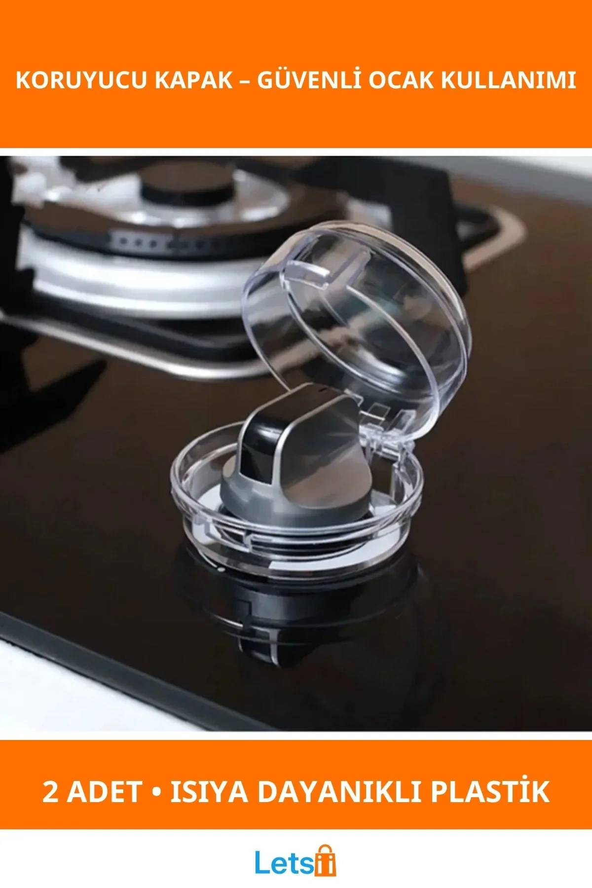 Dayanıklı Şeffaf Ocak Düğmesi Koruyucu Kapak 2 Adet