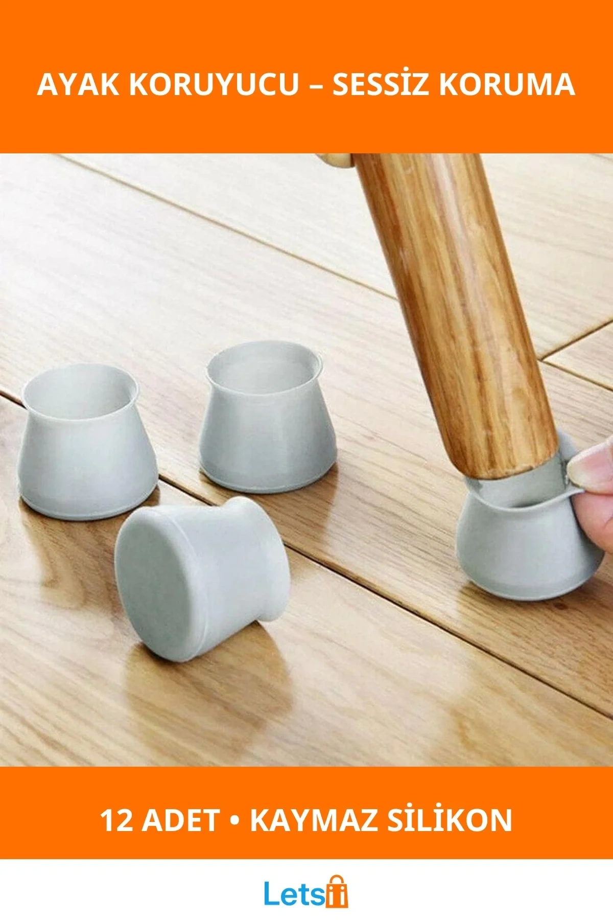 Dayanıklı Silikon Masa Sandalye Ayak Koruyucu 12 Adet