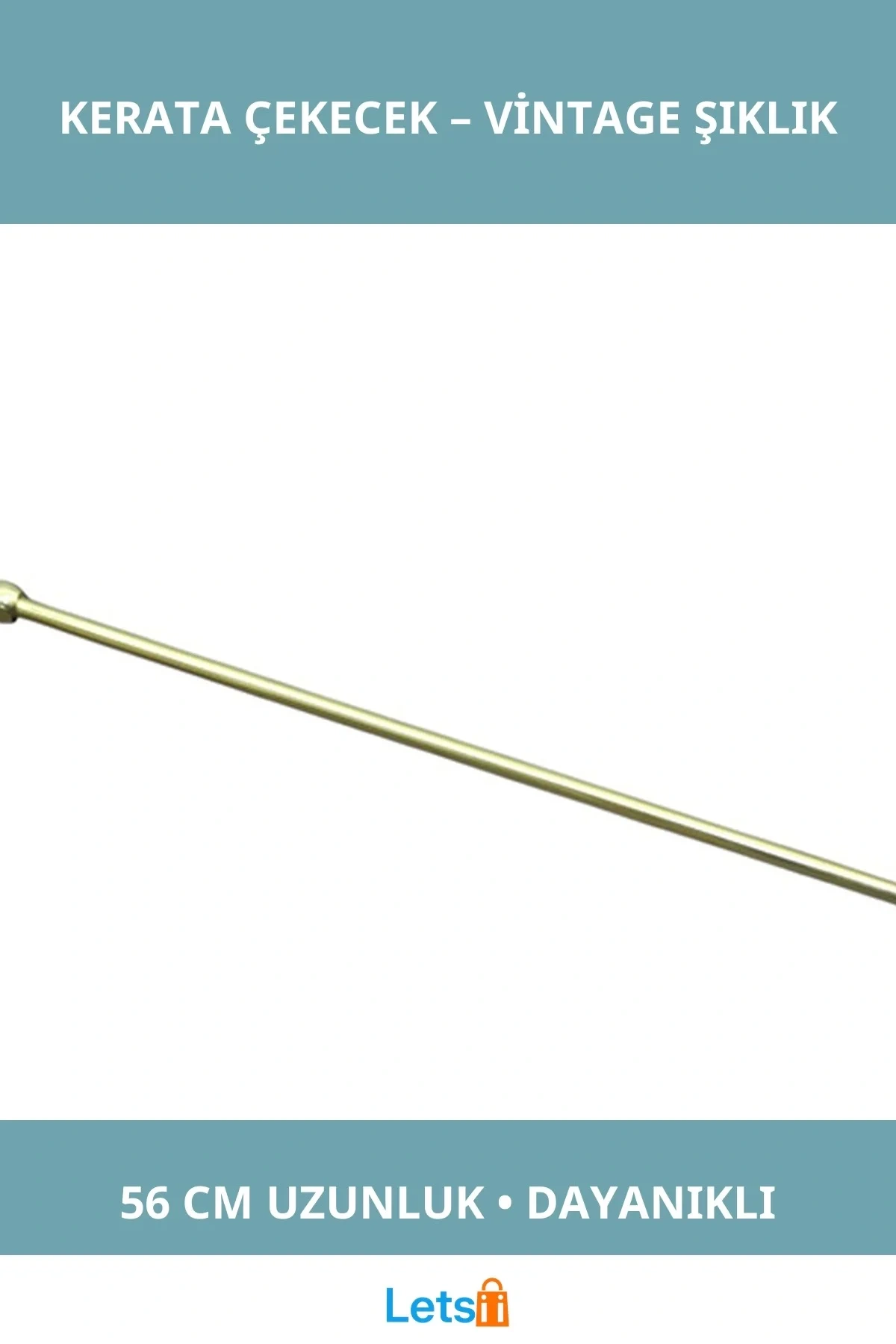 Dayanıklı Vintage Pirinç Kerata Çekecek 56 cm Dekoratif Aksesuar