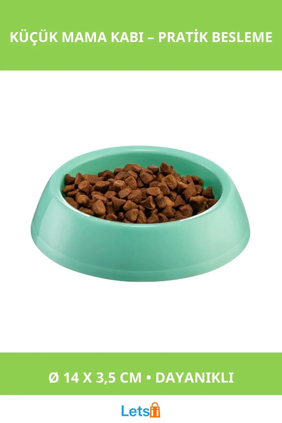 Dayanıklı Yıkanabilir Küçük Yuvarlak Mama Kabı 14cm Mor Mavi Yeşil Pembe