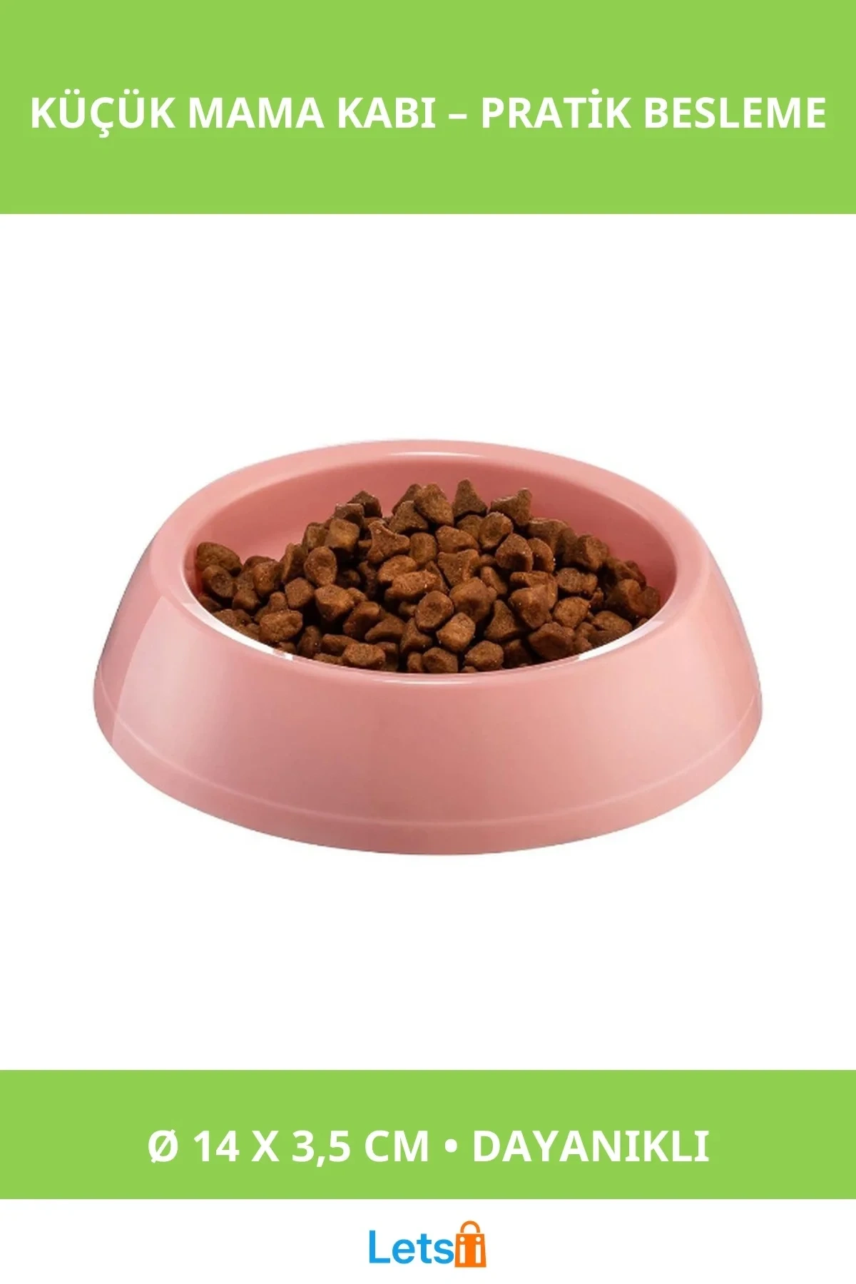 Dayanıklı Yıkanabilir Küçük Yuvarlak Mama Kabı Mor Mavi Yeşil Pembe