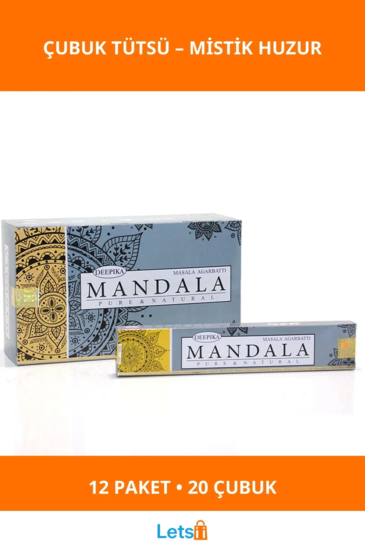 Deepika Mandala Aromalı Çubuk Tütsü 12 Paket 240 Adet