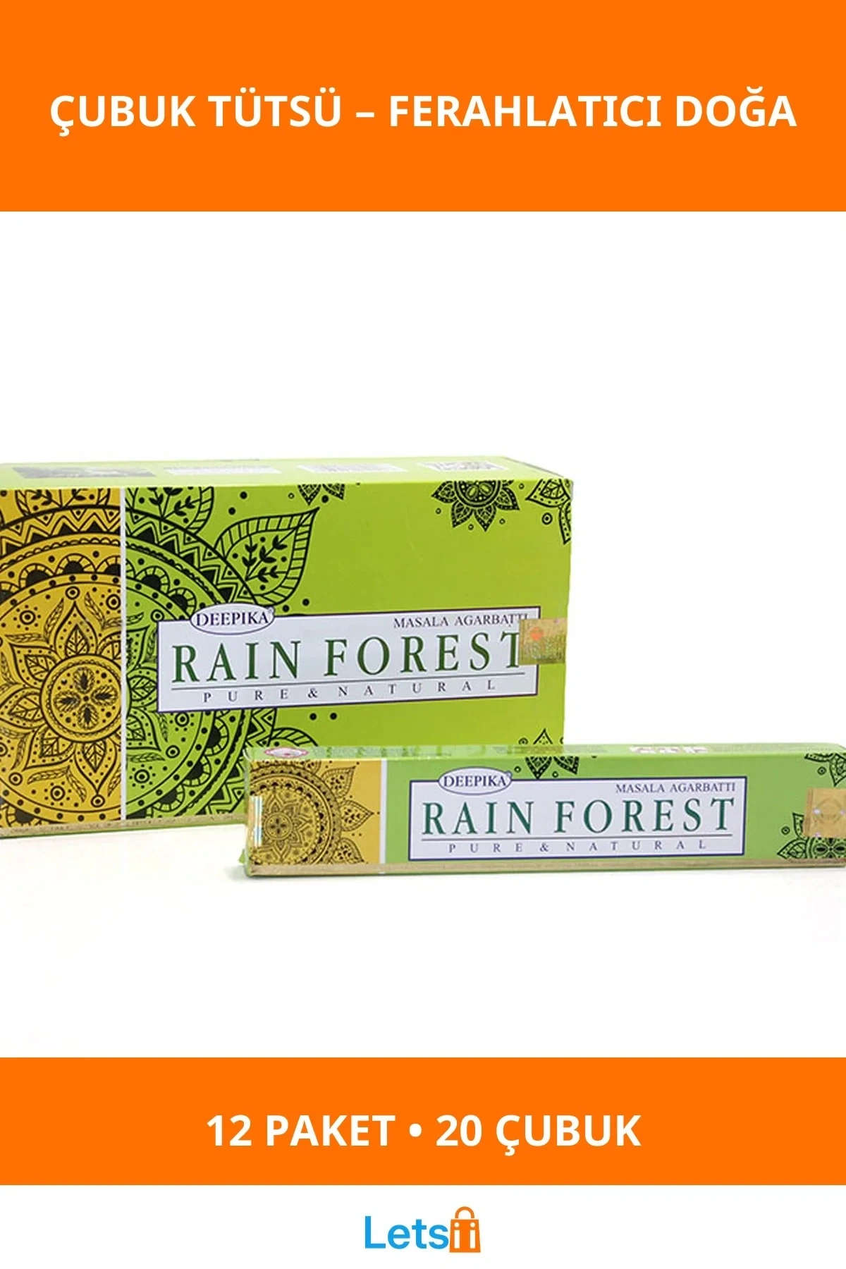 Deepika Rainforest Aromalı Çubuk Tütsü 12 Paket 240 Adet