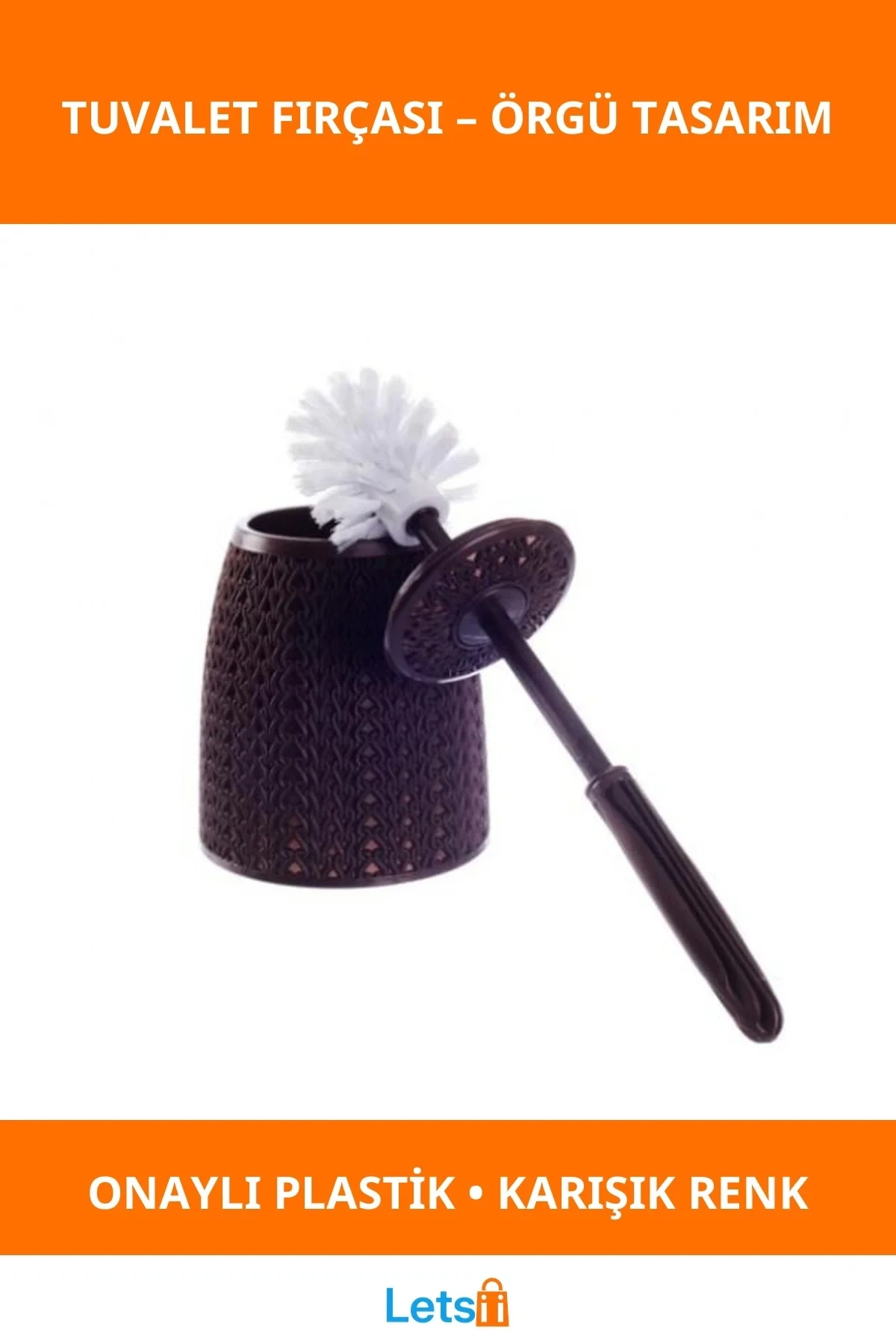 Dekoratif Dayanıklı Örgü Tuvalet Fırçası Mavi Mor Beyaz Kahverengi Krem