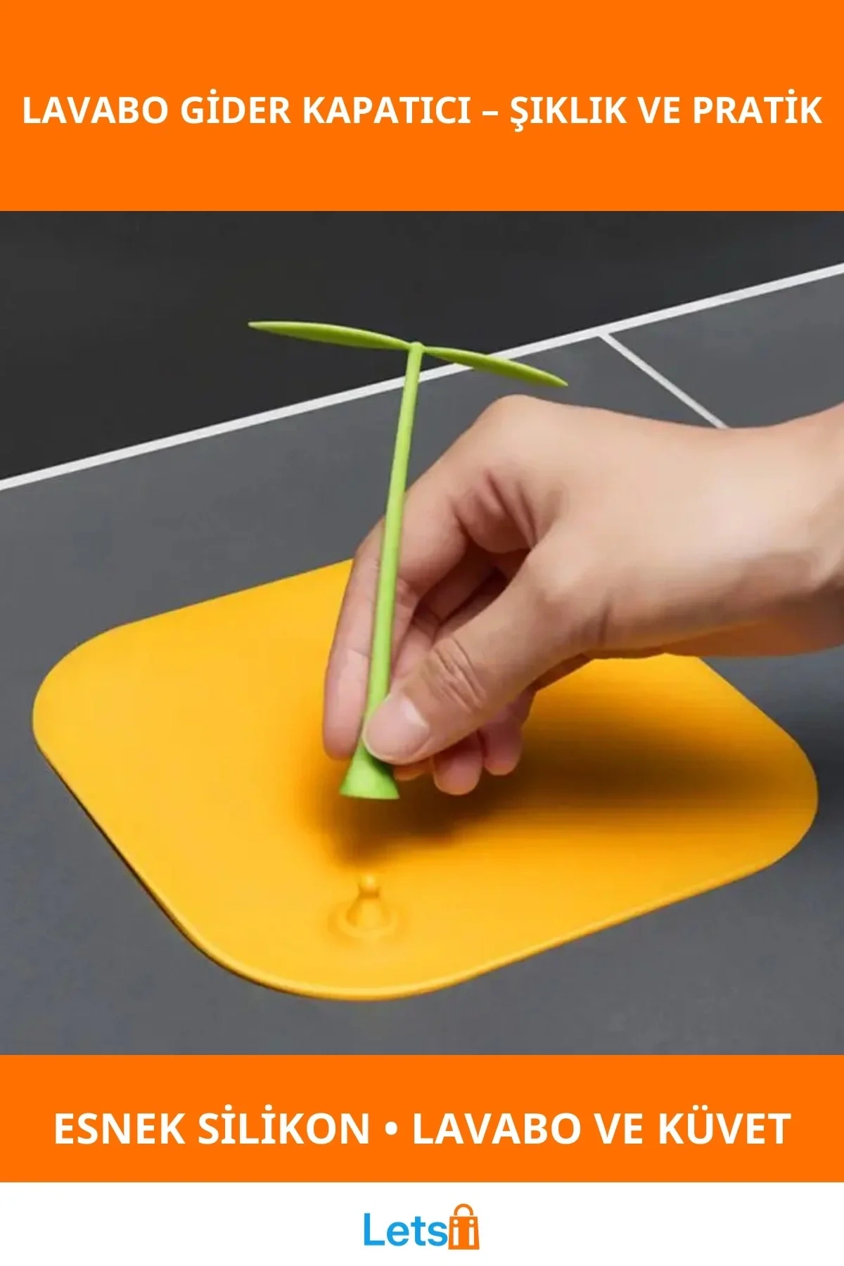 Dekoratif Esnek Silikon Lavabo Gider Kapatıcı Çiçek Detaylı