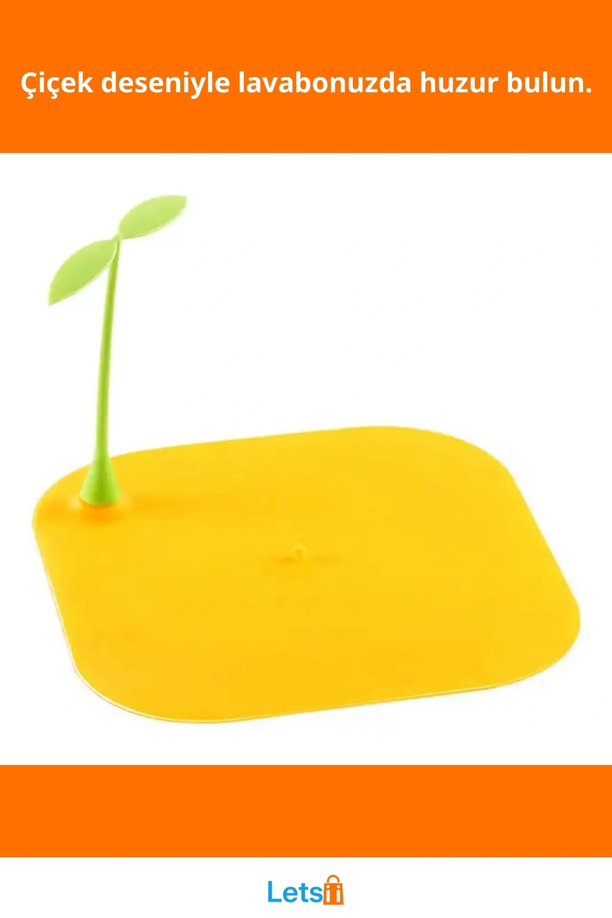 Dekoratif Esnek Silikon Lavabo Gider Kapatıcı Çiçek Detaylı