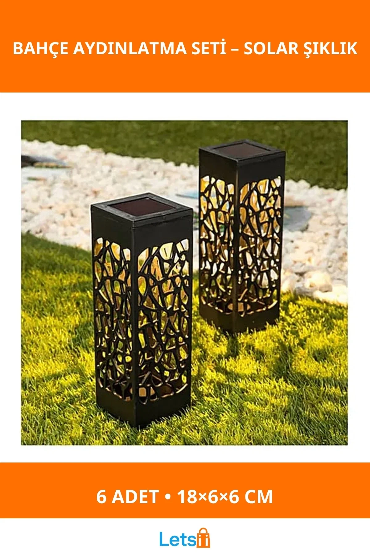 Dekoratif Güneş Enerjili Bahçe Aydınlatması Yürüyüş Yolu 6 Adet