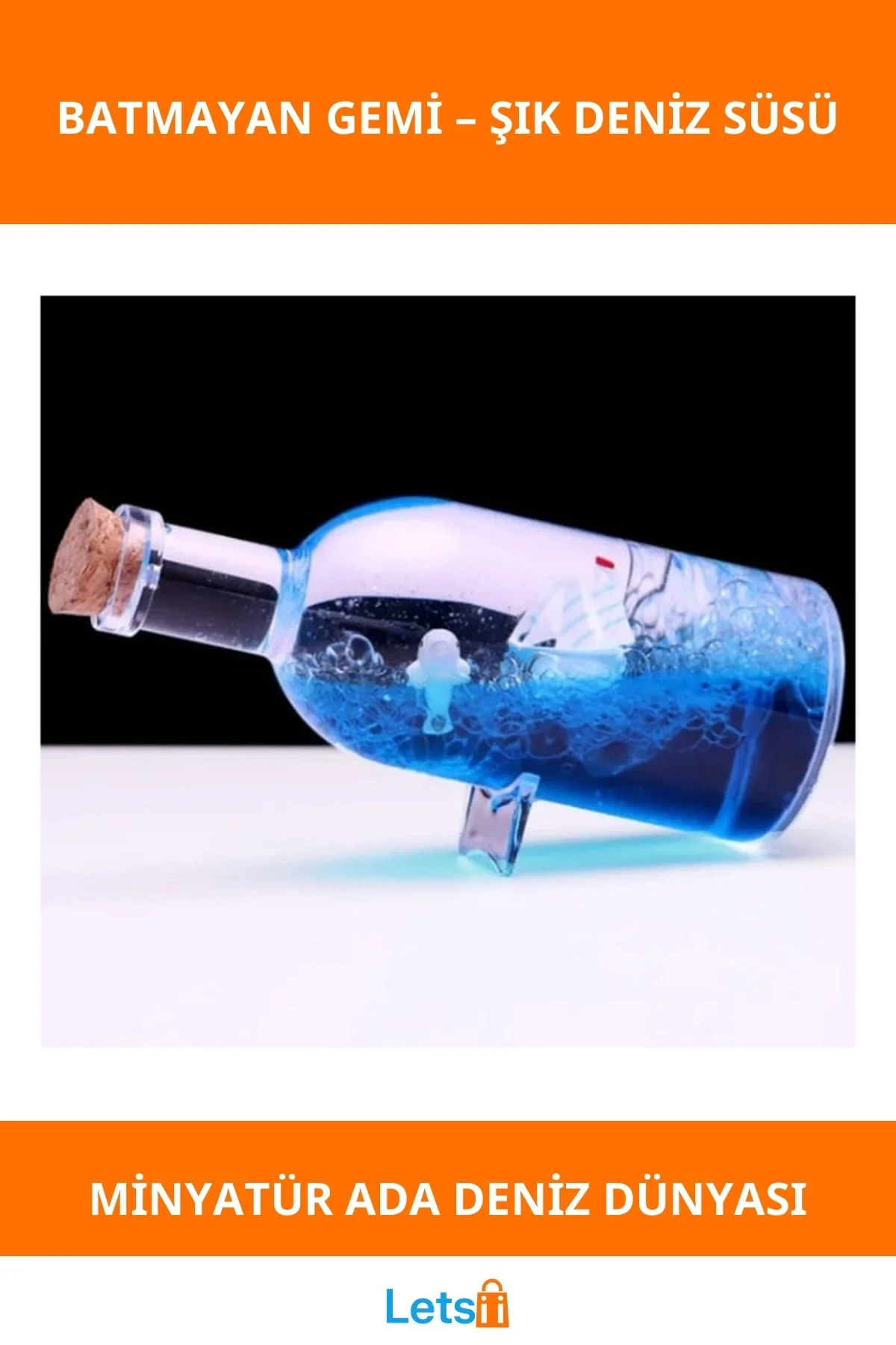 Dekoratif Şişe İçinde Minyatür Batmayan Gemi