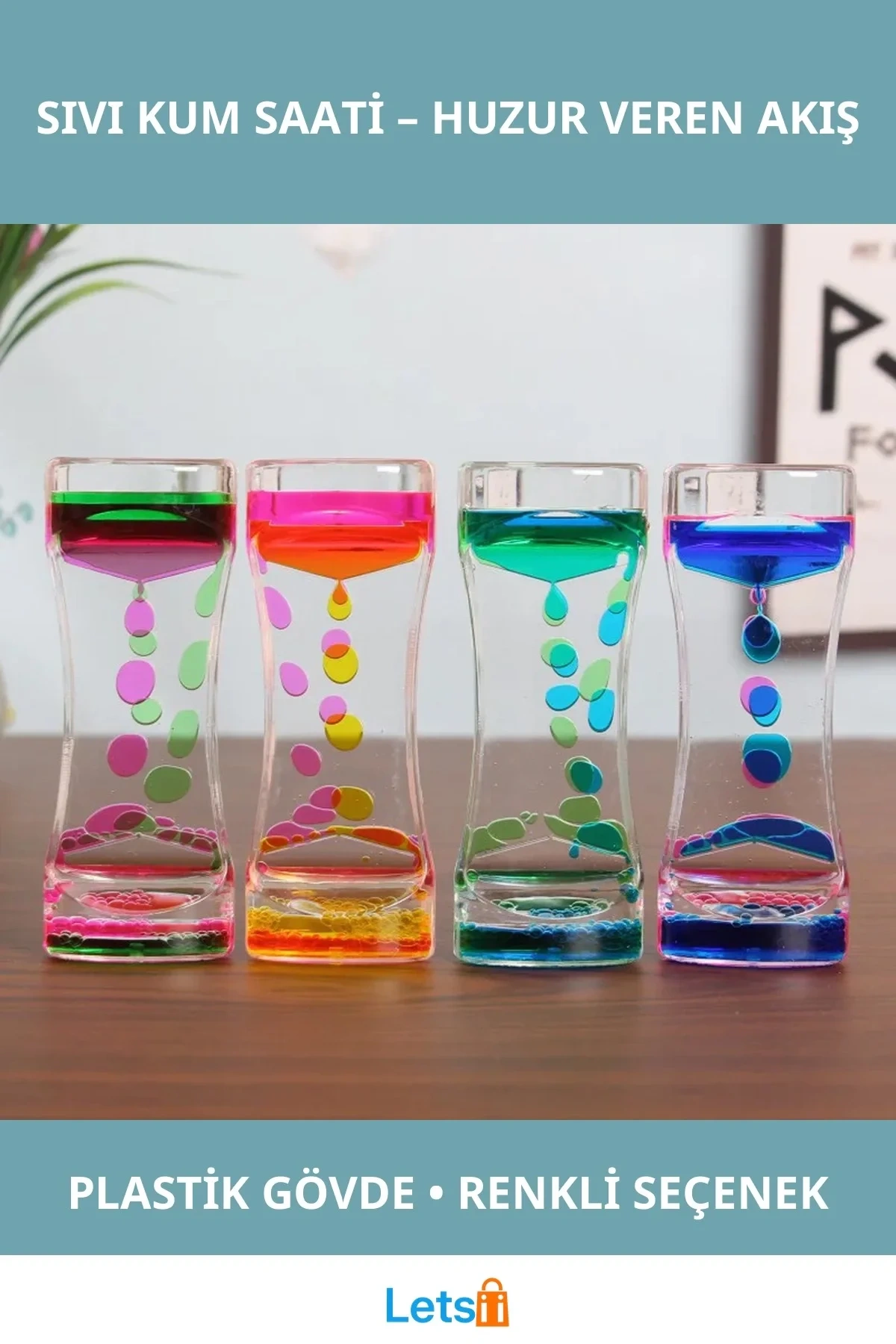 Dekoratif Sıvı Kum Saati Renkli ve Şık Tasarım