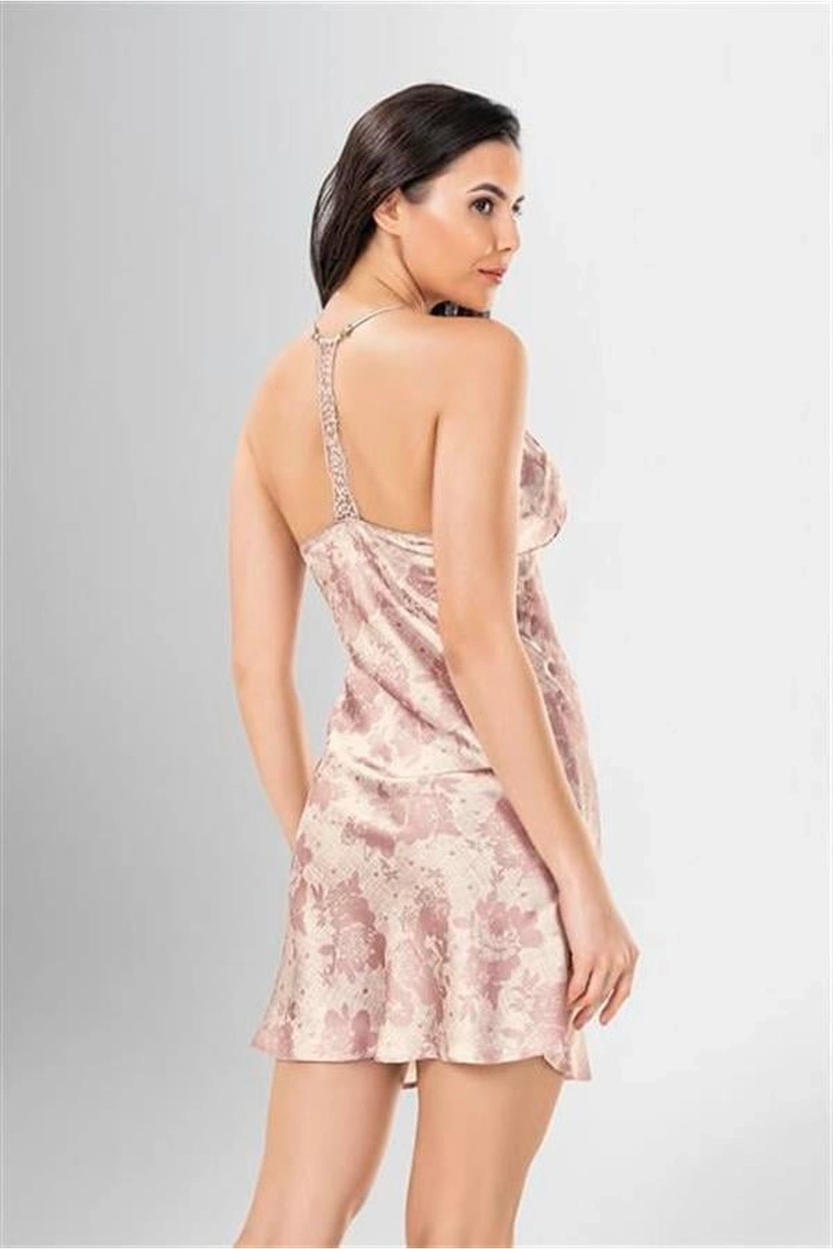 Desenli Kısa Sabahlık Ve Şort Takımı Standart Renk