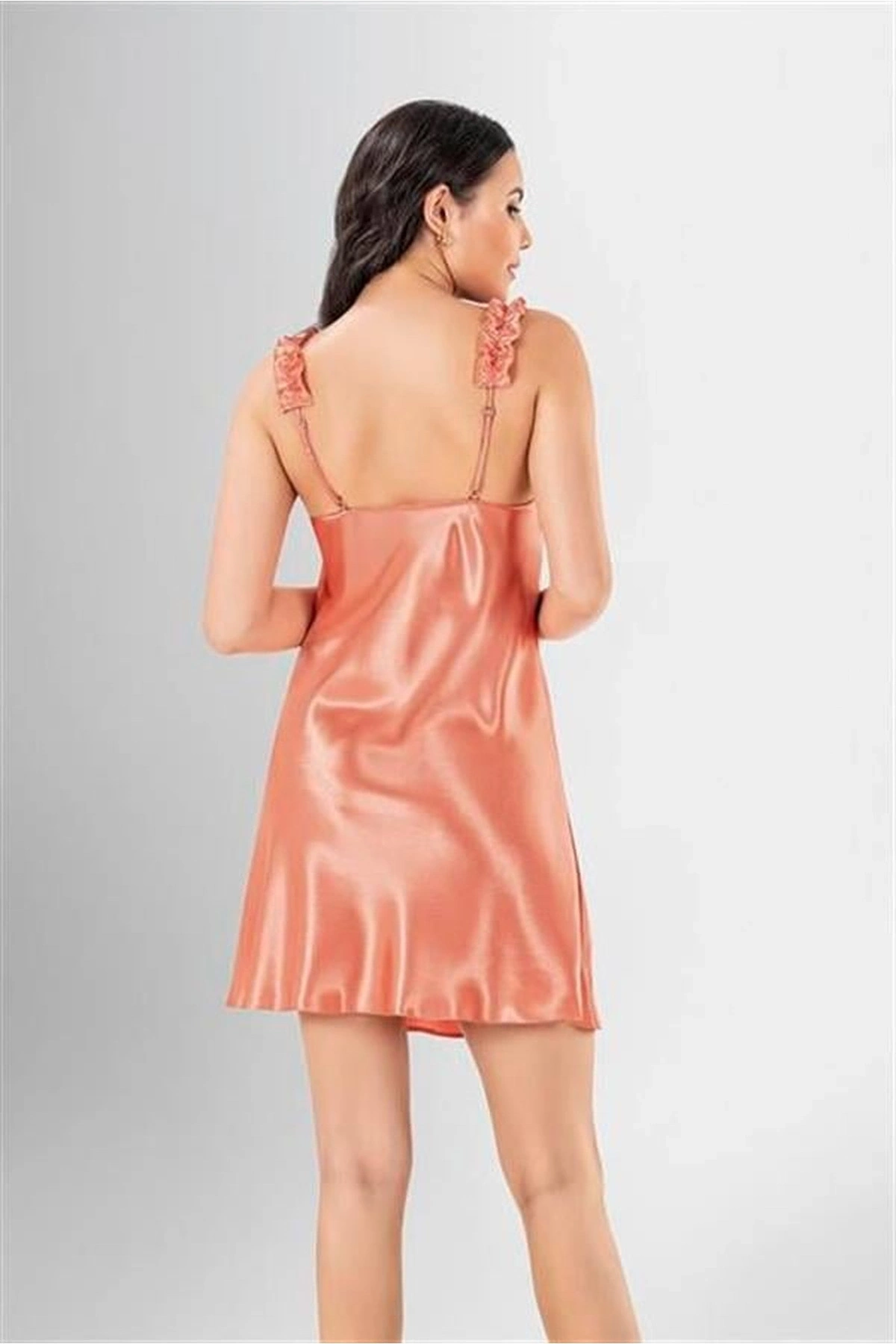 Desenli Kısa Sabahlık Ve Şort Takımı Standart Renk