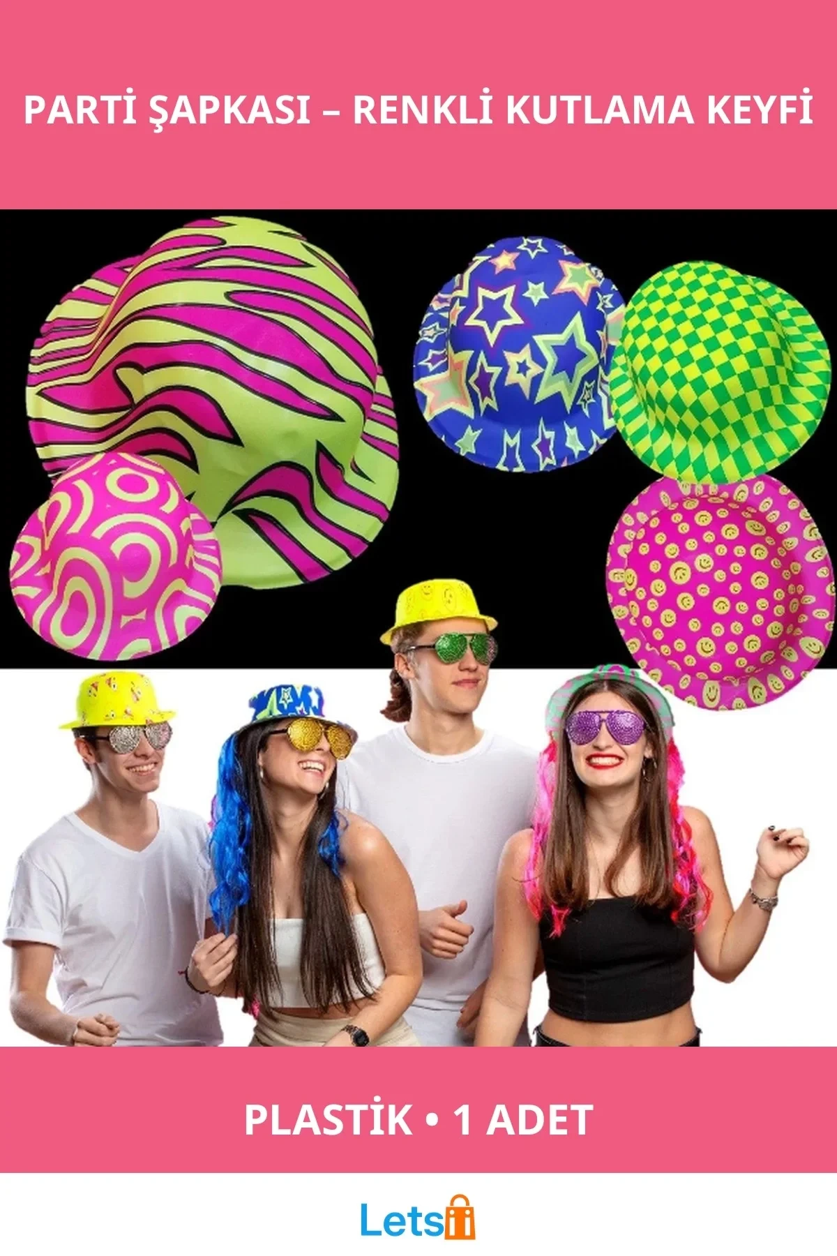 Desenli Plastik Parti Şapkası ile Eğlenceli Kutlamalar