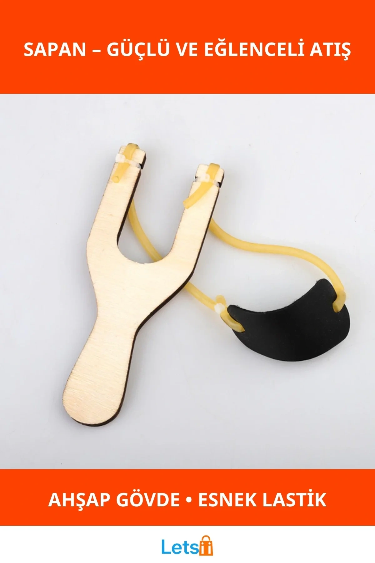 Desensiz Ahşap Sapan Ergonomik Tasarım Dayanıklı Hobi Oyun Aleti