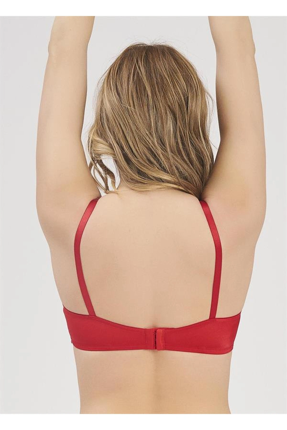 Destekli Balenli Sütyen Özel Detaylı Model Kırmızı Renk