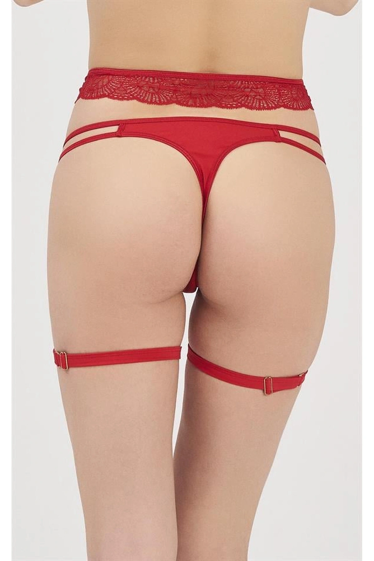 Detaylı Jartiyer Takımı Kırmızı Renk