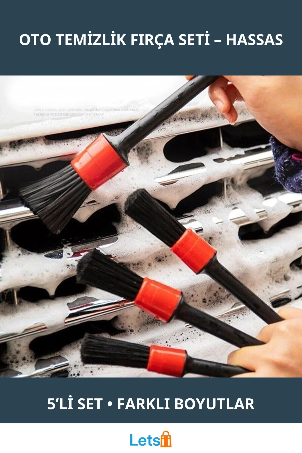 Detaylı Oto Temizlik Fırça Seti 5li Yumuşak Ulaşım Fırçası