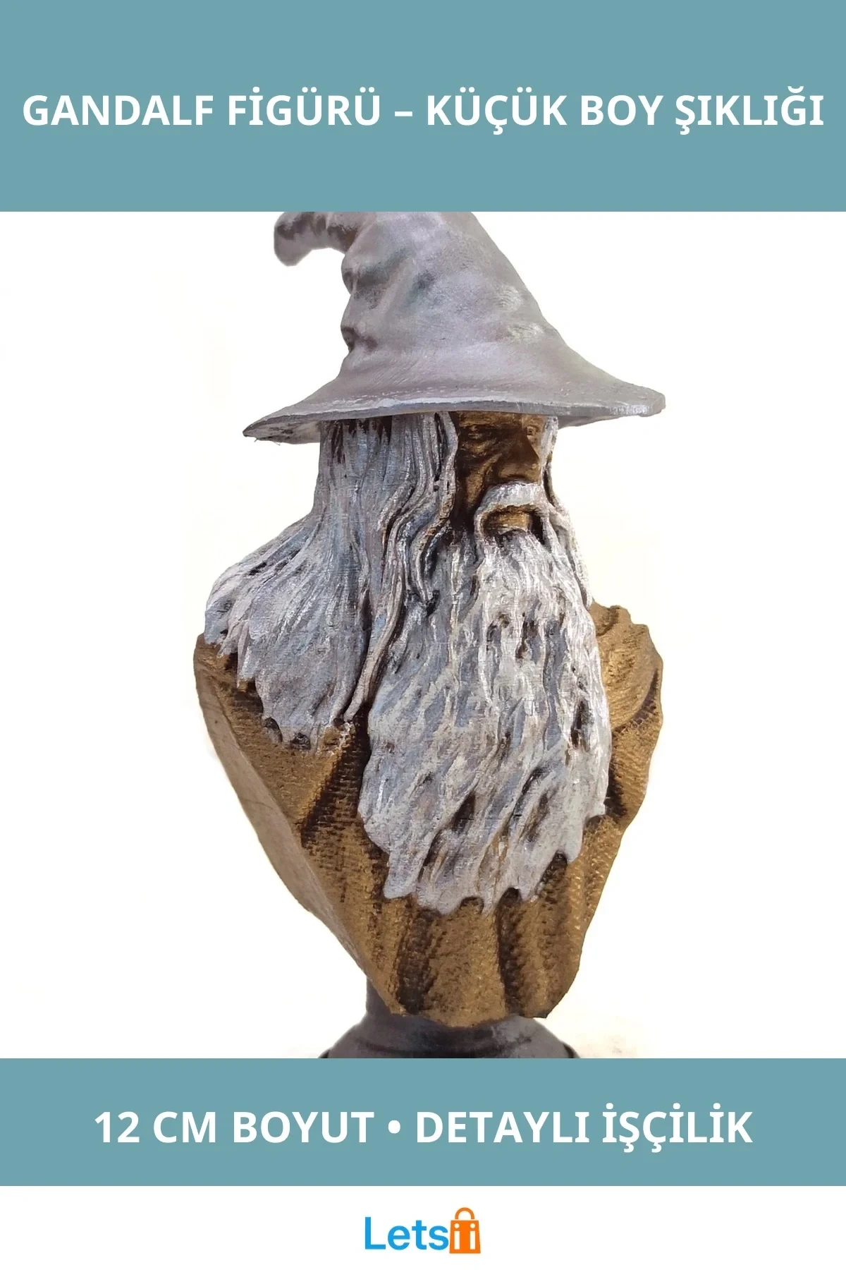 Detaylı Tasarımlı Polyester Şapkalı Gandalf Küçük Boy 12 cm Figür